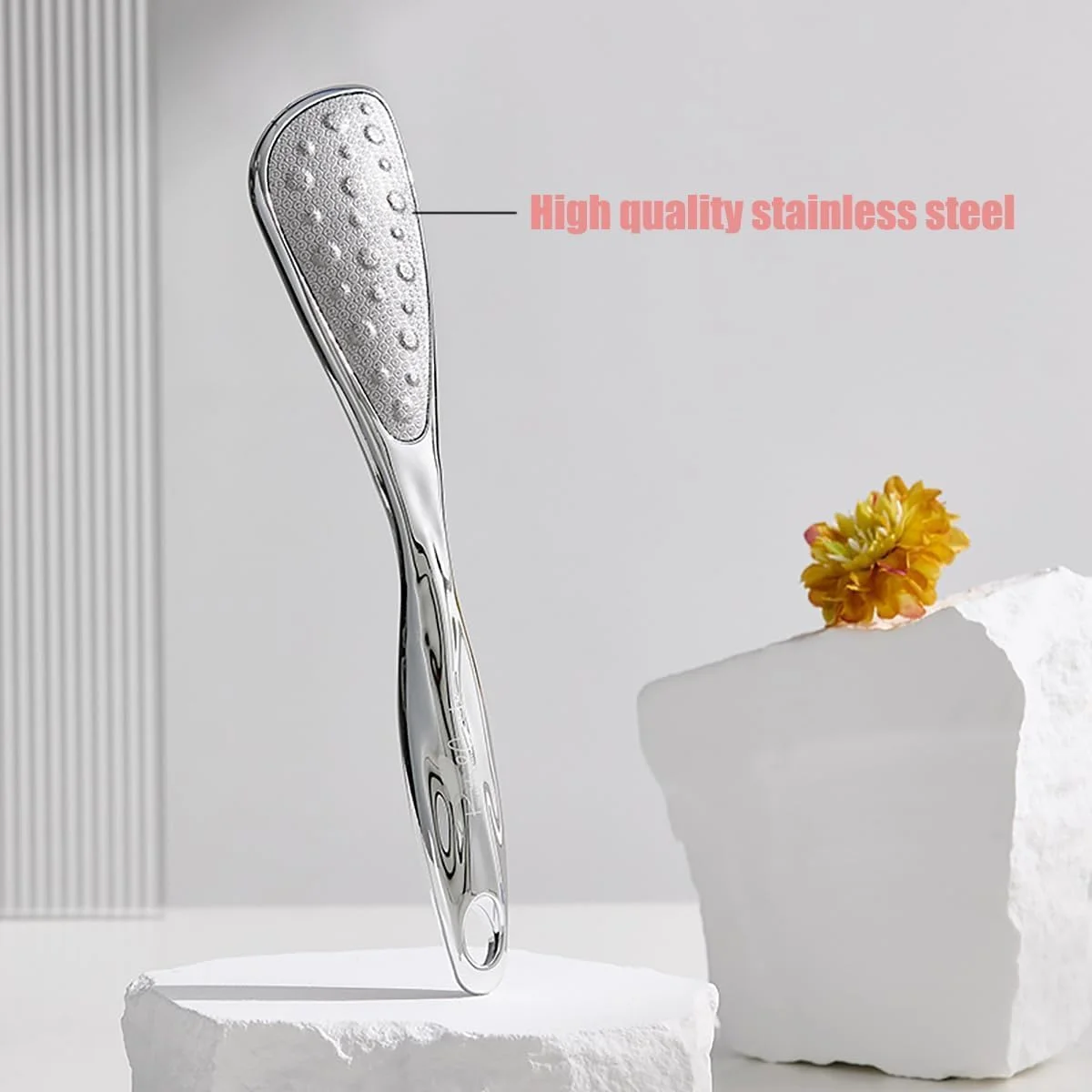 سوهان پا Anbjin، دو طرفه استیل ضد زنگ، از بین برنده پینه پا، ابزار مراقبت از پا با دسته بلند برای پدیکور، برای از بین بردن پینه های سخت پوست برای پاهای مرطوب و خشک