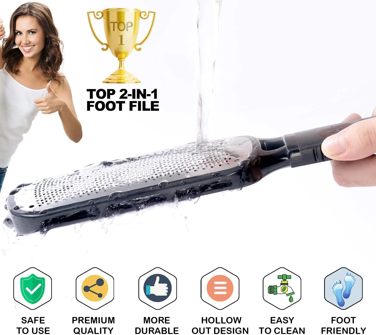 سوهان پا Antonki برای پوست مرده، سوهان دو طرفه از بین برنده پینه پا، اسکرابر فلزی پا برای پاشنه ترک خورده، ابزار حرفه ای پدیکور برای از بین بردن پوست سخت - سوهان پای 2 در 1 سوهان پا Antonki برای پوست مرده، سوهان دو طرفه از بین برنده پینه پا، اسکرابر فلزی پا برای پاشنه ترک خورده، ابزار حرفه ای پدیکور برای از بین بردن پوست سخت - سوهان پای 2 در 1