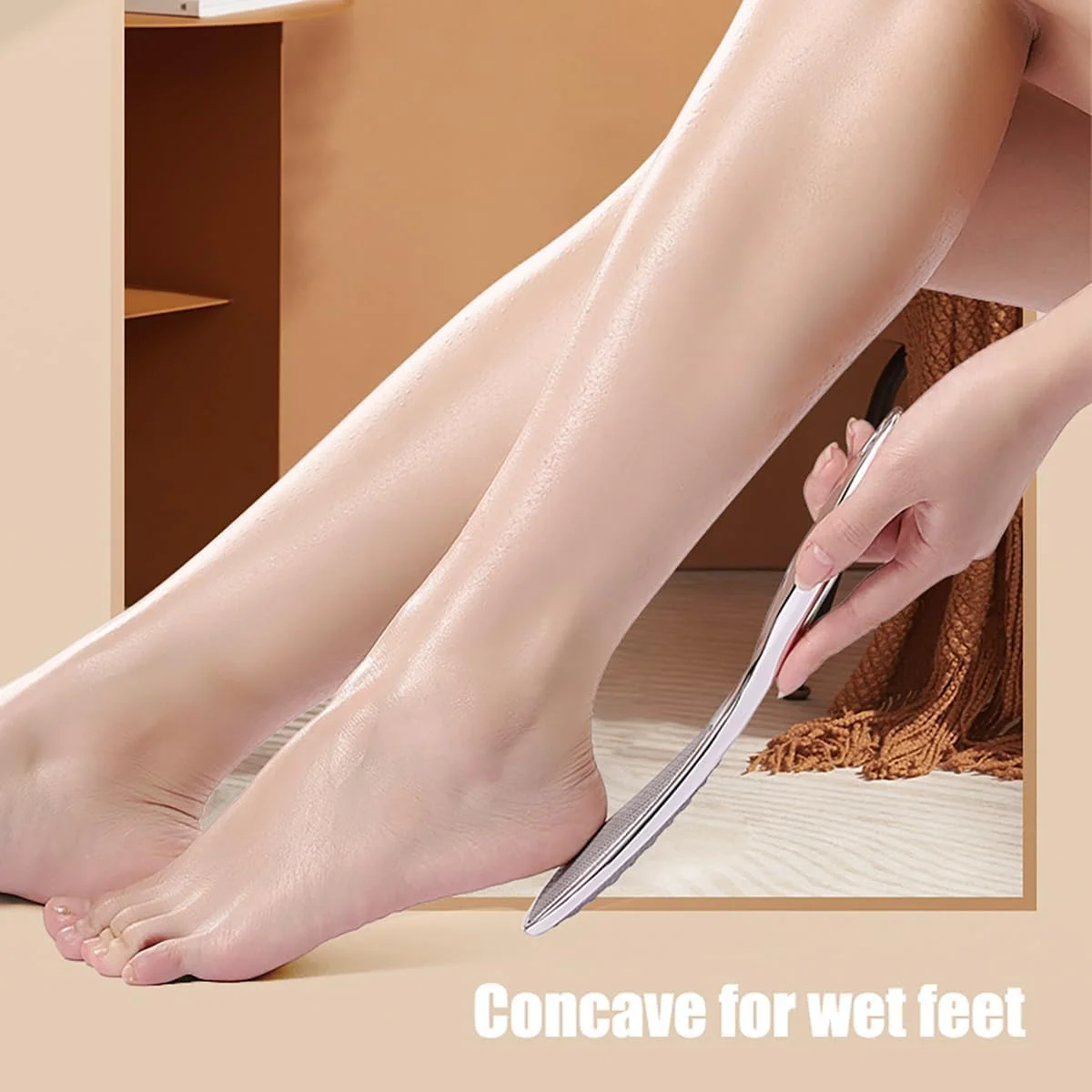 سوهان پا Anbjin، دو طرفه استیل ضد زنگ، از بین برنده پینه پا، ابزار مراقبت از پا با دسته بلند برای پدیکور، برای از بین بردن پینه های سخت پوست برای پاهای مرطوب و خشک