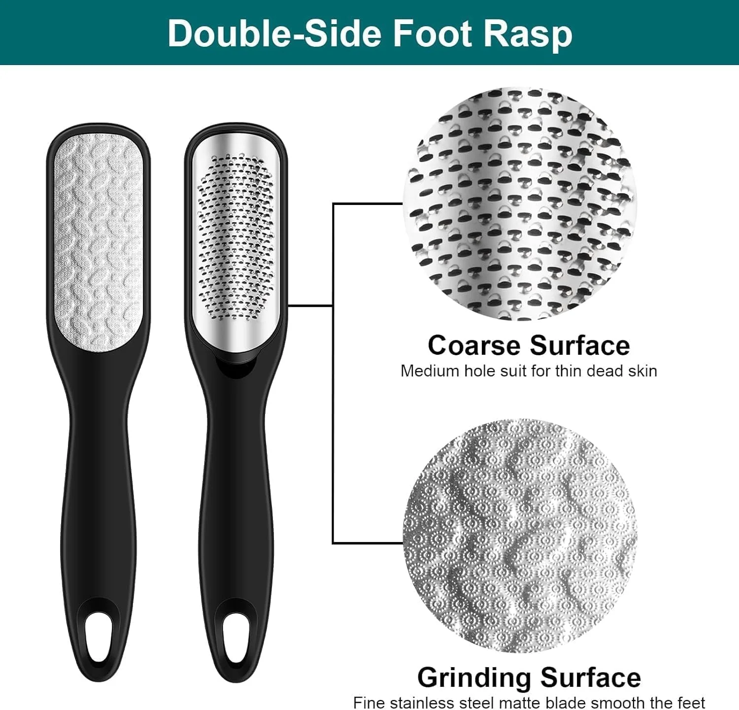 سوهان پینه پا Aputue، از بین برنده پوست مرده خشک و مرطوب، سوهان دو طرفه پینه پا با دسته، ابزار مراقبت از پا با کیفیت حرفه ای برای پاشنه های ترک خورده و پوست زبر سوهان پینه پا Aputue، از بین برنده پوست مرده خشک و مرطوب، سوهان دو طرفه پینه پا با دسته، ابزار مراقبت از پا با کیفیت حرفه ای برای پاشنه های ترک خورده و پوست زبر