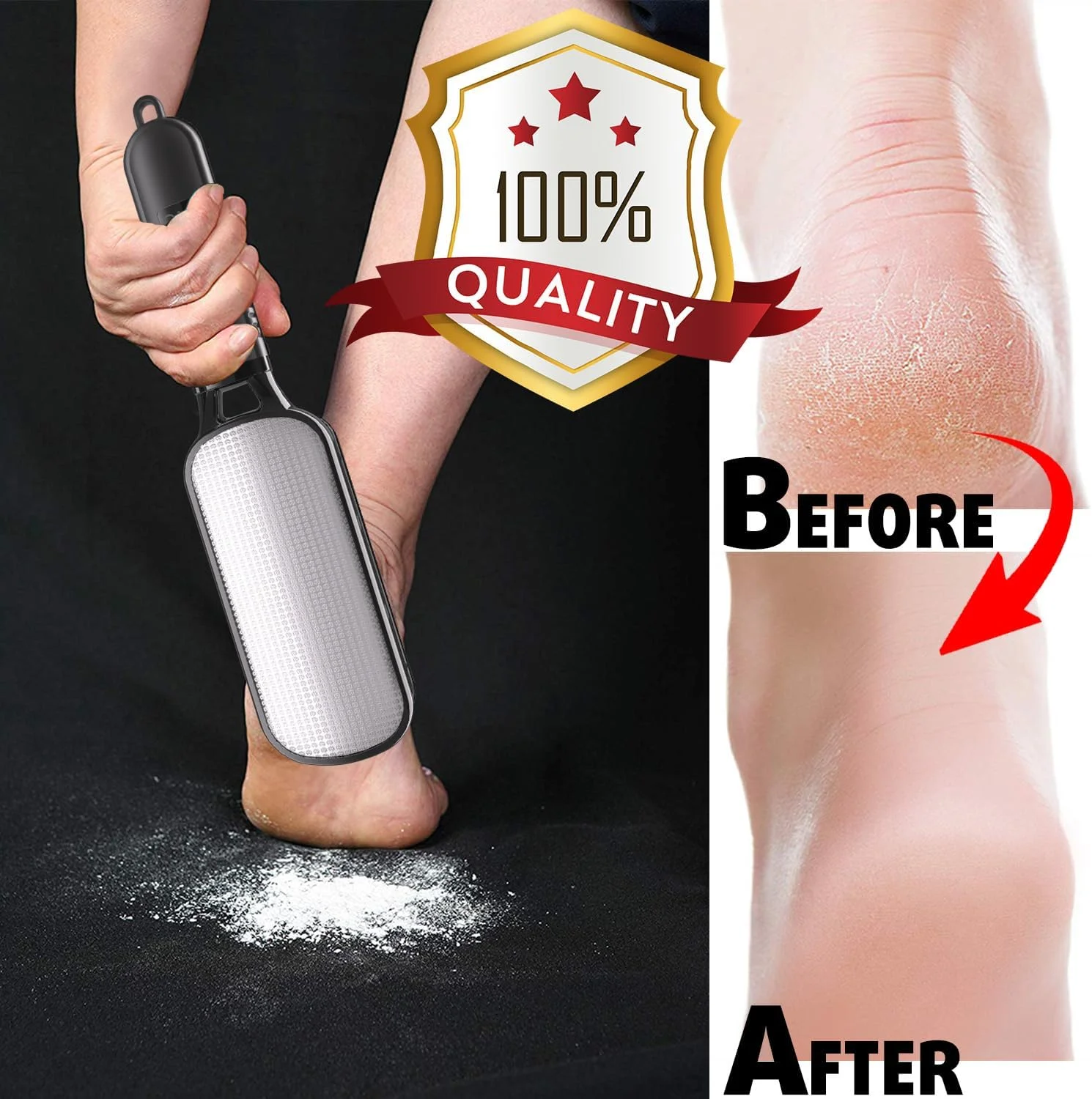 سوهان پا Antonki برای پوست مرده، سوهان دو طرفه از بین برنده پینه پا، اسکرابر فلزی پا برای پاشنه ترک خورده، ابزار حرفه ای پدیکور برای از بین بردن پوست سخت - سوهان پای 2 در 1 سوهان پا Antonki برای پوست مرده، سوهان دو طرفه از بین برنده پینه پا، اسکرابر فلزی پا برای پاشنه ترک خورده، ابزار حرفه ای پدیکور برای از بین بردن پوست سخت - سوهان پای 2 در 1