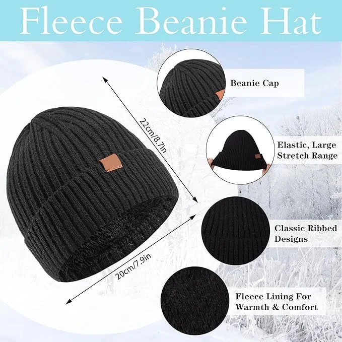 ست 3 تکه زمستانی زنانه KASTWAVE - کلاه بافتنی حرارتی، شال گردن بلند و دستکش های لمسی، لوازم جانبی گرم اسکی/فضای باز، هدیه زمستانی زیبا برای زنان - مشکی ست 3 تکه زمستانی زنانه KASTWAVE - کلاه بافتنی حرارتی، شال گردن بلند و دستکش های لمسی، لوازم جانبی گرم اسکی/فضای باز، هدیه زمستانی زیبا برای زنان - مشکی