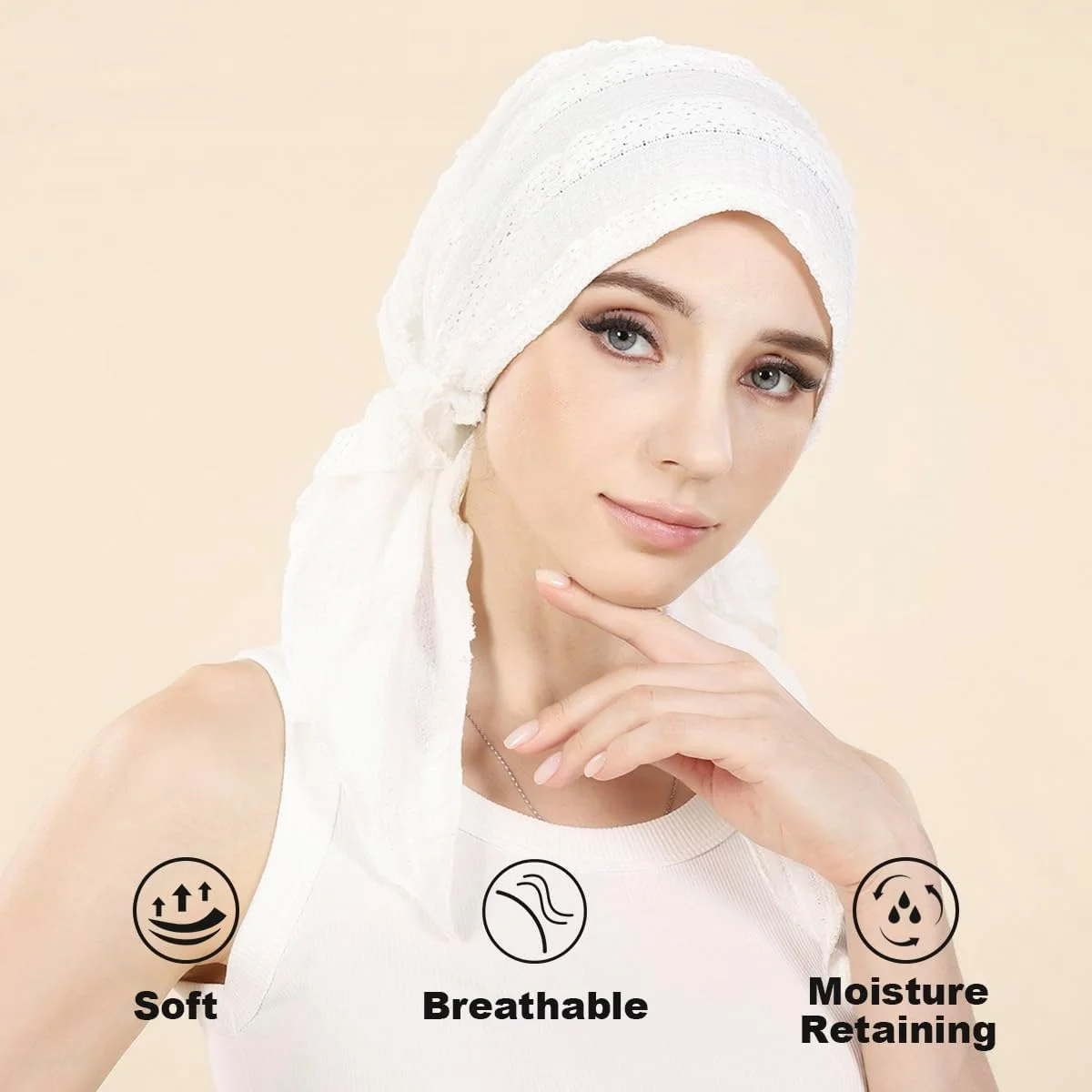 کلاه عمامه ای زنانه از پیش گره خورده، کلاه توربان، پوشش سر، روسری زنانه، کلاه پوشش موی خواب