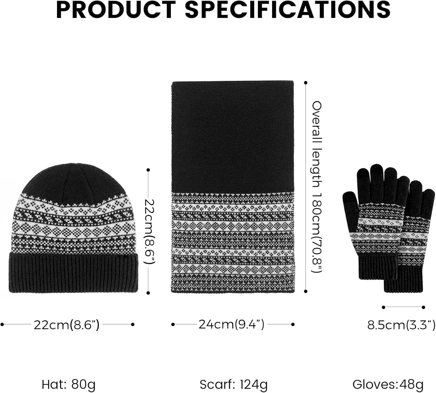ست کلاه بافتنی زمستانی، شال گردن و دستکش زنانه KASTWAVE - شال گردن بلند ضخیم و گرم، دستکش های صفحه لمسی و کلاه جمجمه، شال گردن های راحت، مناسب برای زنان و مردان، لوازم جانبی هوای سرد و هدیه زمستانی - مشکی ست کلاه بافتنی زمستانی، شال گردن و دستکش زنانه KASTWAVE - شال گردن بلند ضخیم و گرم، دستکش های صفحه لمسی و کلاه جمجمه، شال گردن های راحت، مناسب برای زنان و مردان، لوازم جانبی هوای سرد و هدیه زمستانی - مشکی
