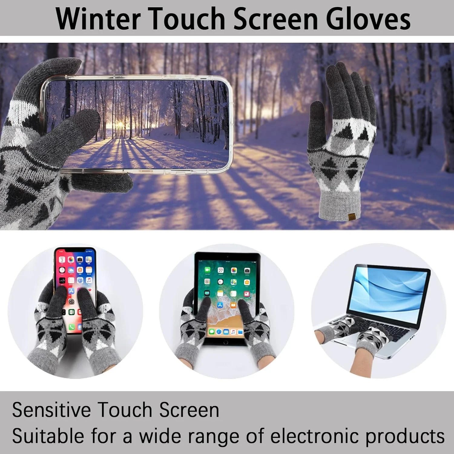 ست کلاه بافتنی زمستانی زنانه KASTWAVE، شال گردن و دستکش های لمسی - بسته 3 تکه گرم پشمی، کلاه جمجمه دنج و لوازم جانبی برای هوای سرد ست کلاه بافتنی زمستانی زنانه KASTWAVE، شال گردن و دستکش های لمسی - بسته 3 تکه گرم پشمی، کلاه جمجمه دنج و لوازم جانبی برای هوای سرد