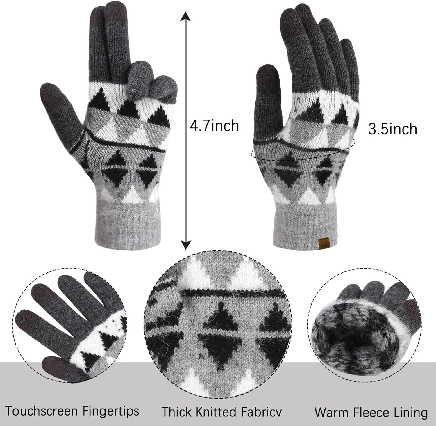 ست کلاه بافتنی زمستانی زنانه KASTWAVE، شال گردن و دستکش های لمسی - بسته 3 تکه گرم پشمی، کلاه جمجمه دنج و لوازم جانبی برای هوای سرد ست کلاه بافتنی زمستانی زنانه KASTWAVE، شال گردن و دستکش های لمسی - بسته 3 تکه گرم پشمی، کلاه جمجمه دنج و لوازم جانبی برای هوای سرد
