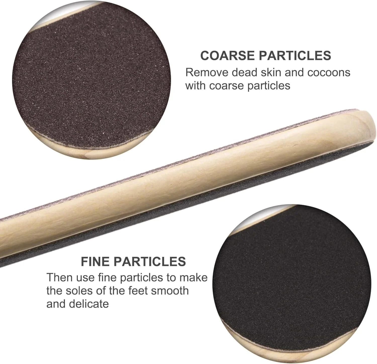 ECVV® 2 عدد سوهان چوبی دو طرفه پا، از بین برنده پوست مرده و پینه، برس لایه بردار، دسته چوبی، اسکرابر پدیکور ECVV® 2 عدد سوهان چوبی دو طرفه پا، از بین برنده پوست مرده و پینه، برس لایه بردار، دسته چوبی، اسکرابر پدیکور