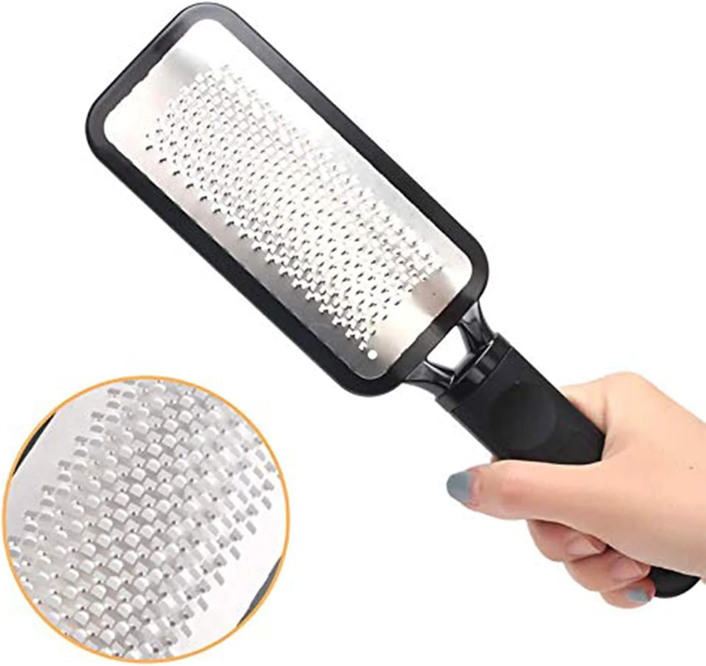 سوهان پدیکور پا DELFINO، سوهان استیل ضد زنگ حرفه ای و بزرگ، اسکرابر پا، مراقبت از پا، از بین برنده پوست مرده پا، ابزار پدیکور حرفه ای قابل شستشو و استفاده مجدد، 2 عدد سوهان پدیکور پا DELFINO، سوهان استیل ضد زنگ حرفه ای و بزرگ، اسکرابر پا، مراقبت از پا، از بین برنده پوست مرده پا، ابزار پدیکور حرفه ای قابل شستشو و استفاده مجدد، 2 عدد