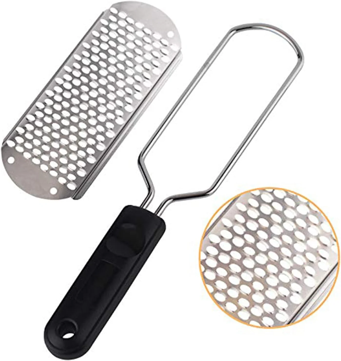 سوهان پدیکور پا DELFINO، سوهان استیل ضد زنگ حرفه ای و بزرگ، اسکرابر پا، مراقبت از پا، از بین برنده پوست مرده پا، ابزار پدیکور حرفه ای قابل شستشو و استفاده مجدد، 2 عدد سوهان پدیکور پا DELFINO، سوهان استیل ضد زنگ حرفه ای و بزرگ، اسکرابر پا، مراقبت از پا، از بین برنده پوست مرده پا، ابزار پدیکور حرفه ای قابل شستشو و استفاده مجدد، 2 عدد