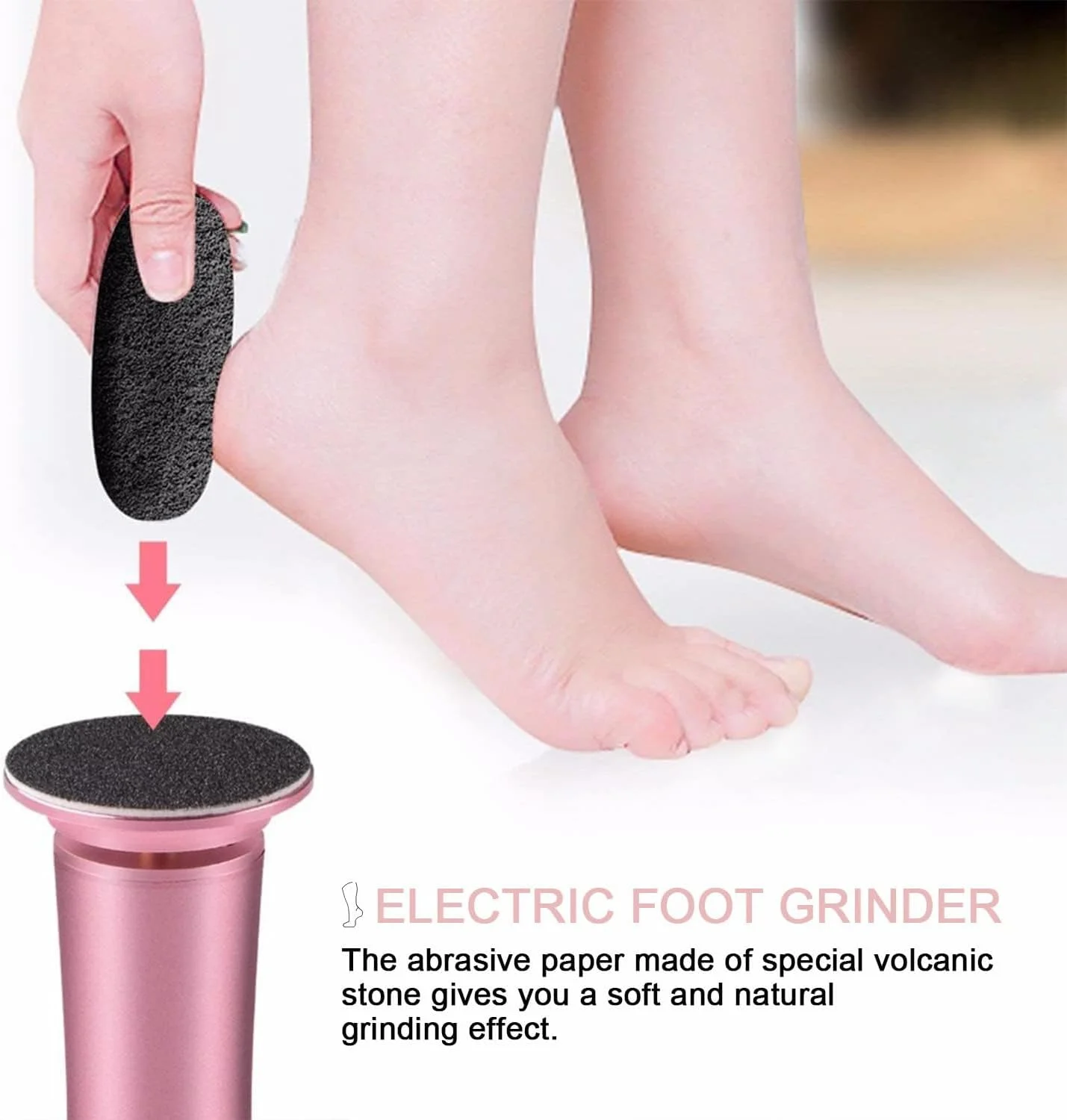 سوهان برقی پدیکور پا، دستگاه سنگ پای برقی با کنترل سرعت، ابزار حرفه ای پدیکور با 60 عدد دیسک سمباده (صورتی) سوهان برقی پدیکور پا، دستگاه سنگ پای برقی با کنترل سرعت، ابزار حرفه ای پدیکور با 60 عدد دیسک سمباده (صورتی)