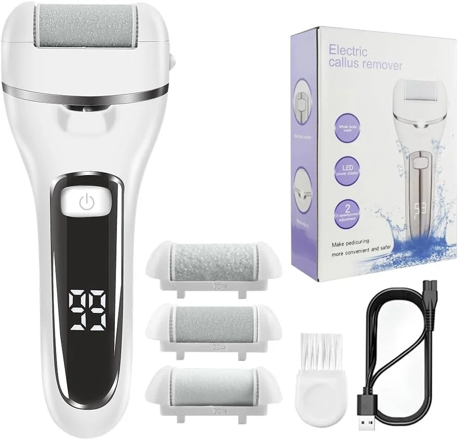 JC BUCKMAN Easy Pedi، کیت از بین برنده پینه برقی پا، قابل شارژ، ابزار پدیکور سوهان برقی قابل حمل، 3 سری سنگ ساب، سوهان ضد آب پا JC BUCKMAN Easy Pedi، کیت از بین برنده پینه برقی پا، قابل شارژ، ابزار پدیکور سوهان برقی قابل حمل، 3 سری سنگ ساب، سوهان ضد آب پا