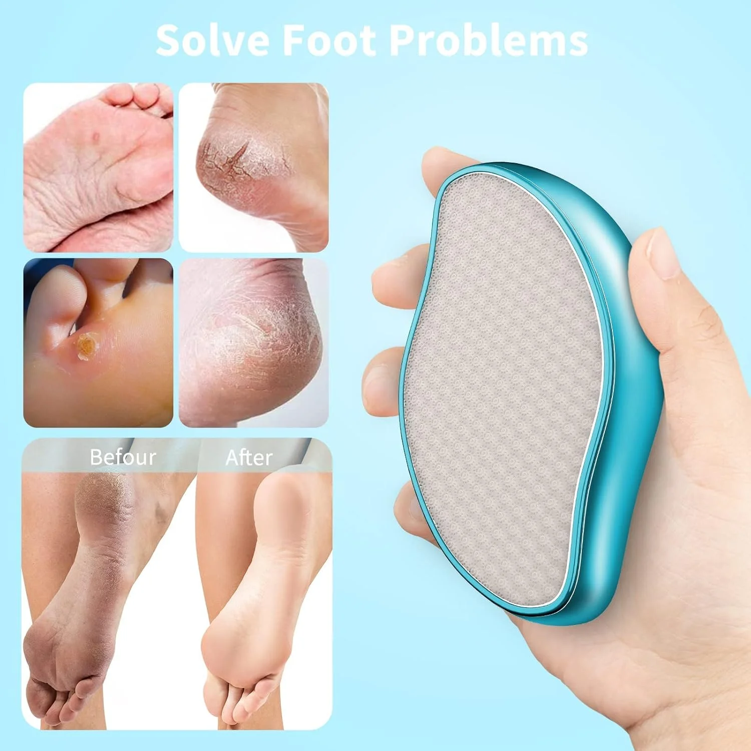 سوهان پا GTVGJH، از بین برنده پینه شیشه کریستال نانو، از بین برنده پوست سخت برای استفاده خشک و مرطوب، ابزار حرفه ای پدیکور سوهان پا، مراقبت از پا برای پوست های مرده، ترک خورده، ضخیم و خشک سوهان پا GTVGJH، از بین برنده پینه شیشه کریستال نانو، از بین برنده پوست سخت برای استفاده خشک و مرطوب، ابزار حرفه ای پدیکور سوهان پا، مراقبت از پا برای پوست های مرده، ترک خورده، ضخیم و خشک