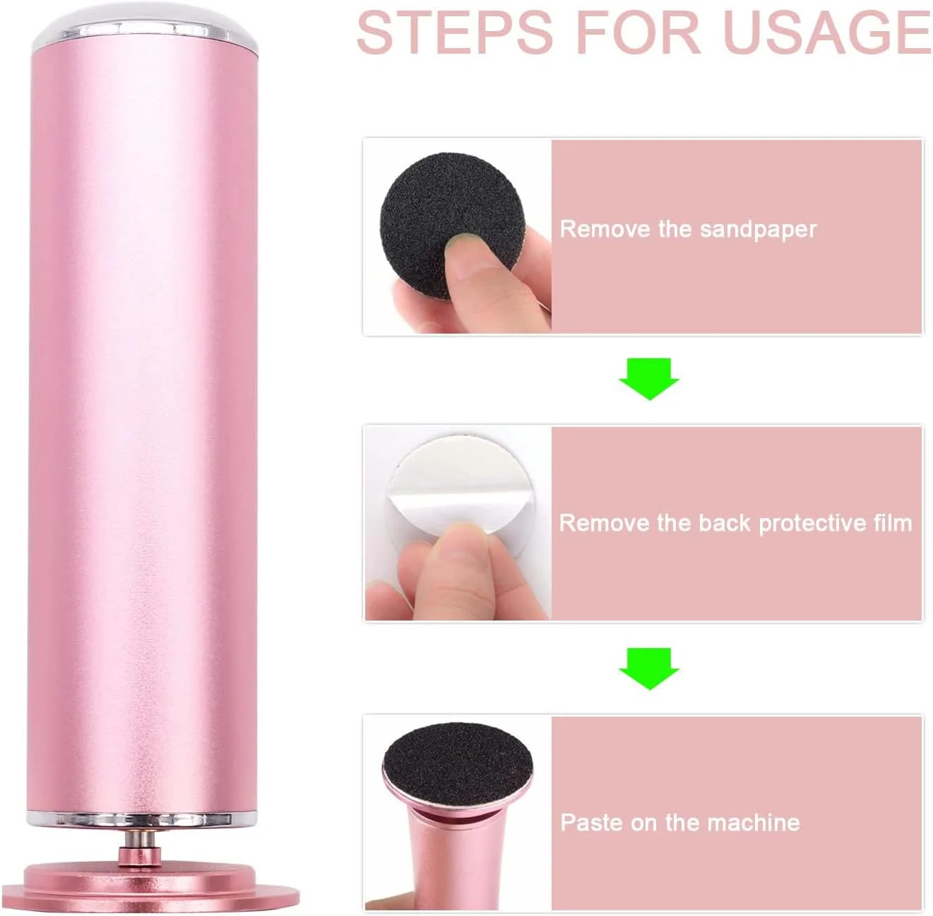 سوهان برقی پدیکور پا، دستگاه سنگ پای برقی با کنترل سرعت، ابزار حرفه ای پدیکور با 60 عدد دیسک سمباده (صورتی) سوهان برقی پدیکور پا، دستگاه سنگ پای برقی با کنترل سرعت، ابزار حرفه ای پدیکور با 60 عدد دیسک سمباده (صورتی)