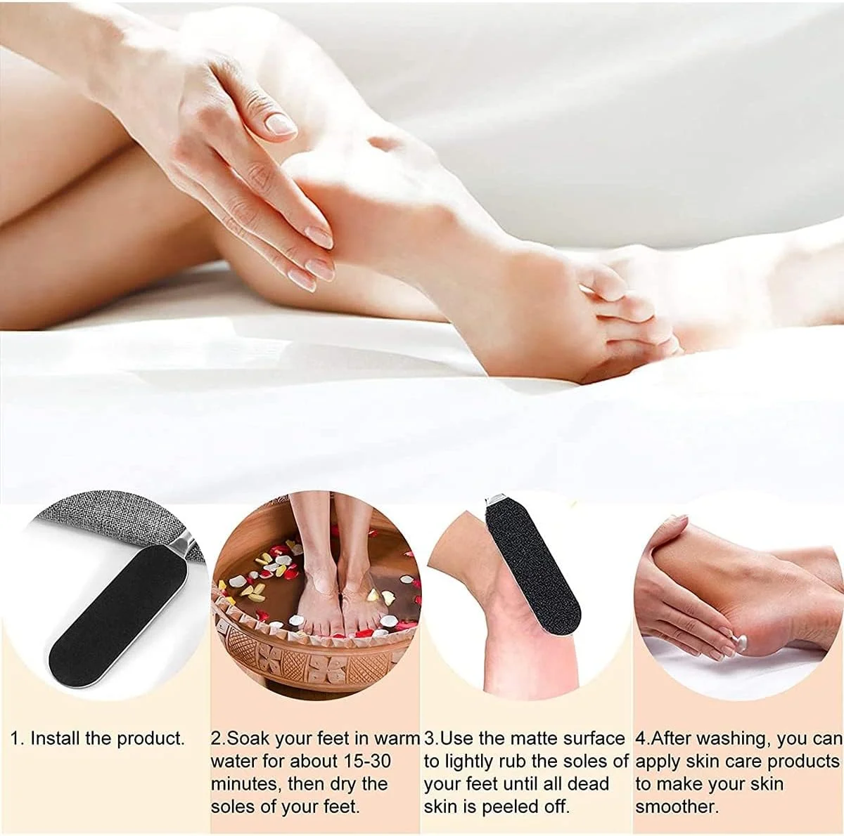 کاغذ سمباده پدیکور کالولاری 100 عددی، سوهان پا استیل ضد زنگ قابل استفاده مجدد، از بین برنده پوست ترک خورده، میخچه و پینه، پد جایگزین سمباده ای، اسکرابر آسان پا برای پدیکور حمام و سالن کاغذ سمباده پدیکور کالولاری 100 عددی، سوهان پا استیل ضد زنگ قابل استفاده مجدد، از بین برنده پوست ترک خورده، میخچه و پینه، پد جایگزین سمباده ای، اسکرابر آسان پا برای پدیکور حمام و سالن