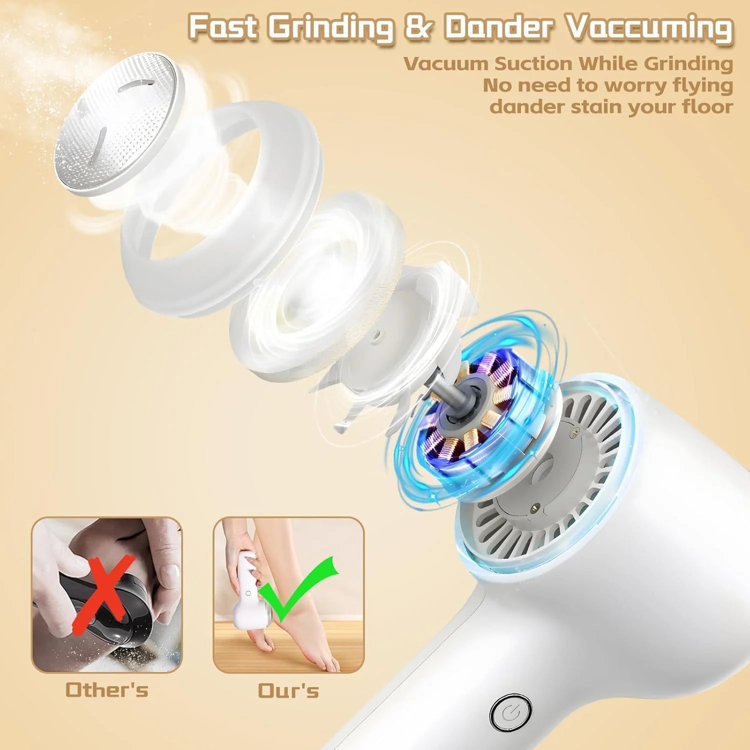 سوهان برقی پدیکور پا KASTWAVE، قابل شارژ، ابزار سنگ پا با 5 سرعت، 3 سری، نمایشگر LED، مراقبت حرفه ای از پا برای پوست های مرده، ترک خورده و خشک (سفید) سوهان برقی پدیکور پا KASTWAVE، قابل شارژ، ابزار سنگ پا با 5 سرعت، 3 سری، نمایشگر LED، مراقبت حرفه ای از پا برای پوست های مرده، ترک خورده و خشک (سفید)