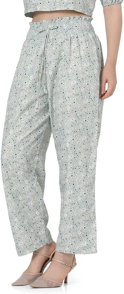 GRECIILOOKS شلوار پالازو زنانه ریون، مدل راسته (سبز، کوچک) GRECIILOOKS شلوار پالازو زنانه ریون، مدل راسته (سبز، کوچک)