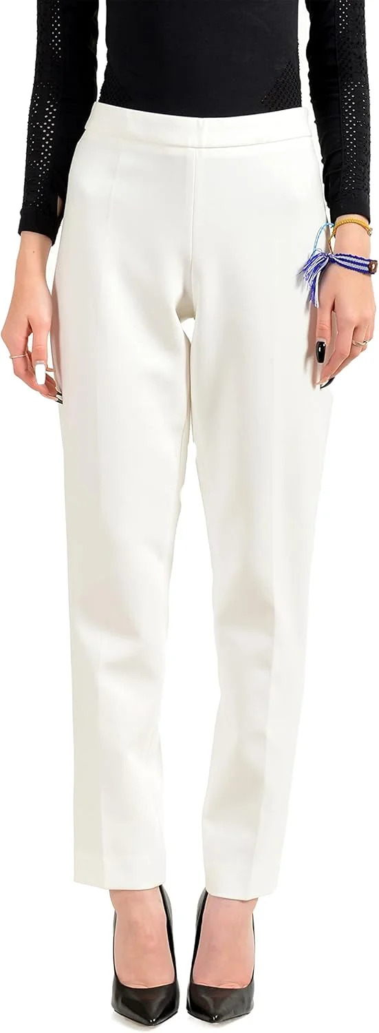 شلوار زنانه راسته سفید هوگو باس مدل Tiluna_SideZip2 سایز 2 آمریکایی معادل 38 ایتالیایی