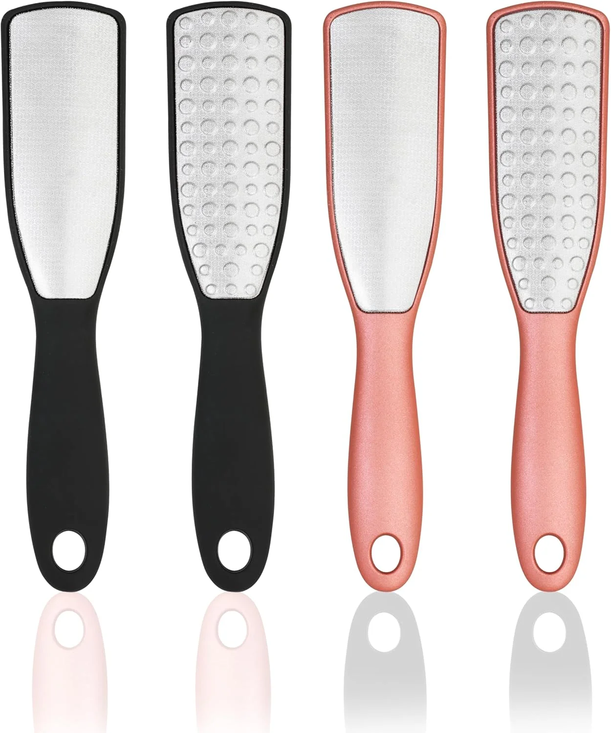 سوهان پا iappadore، بسته 2 عددی، سوهان حرفه ای دو طرفه از بین برنده پینه پا، اسکرابر پا استیل ضد زنگ جراحی برای پاهای خشک و مرطوب، ابزار رنده پا با دسته برای پاهای صاف