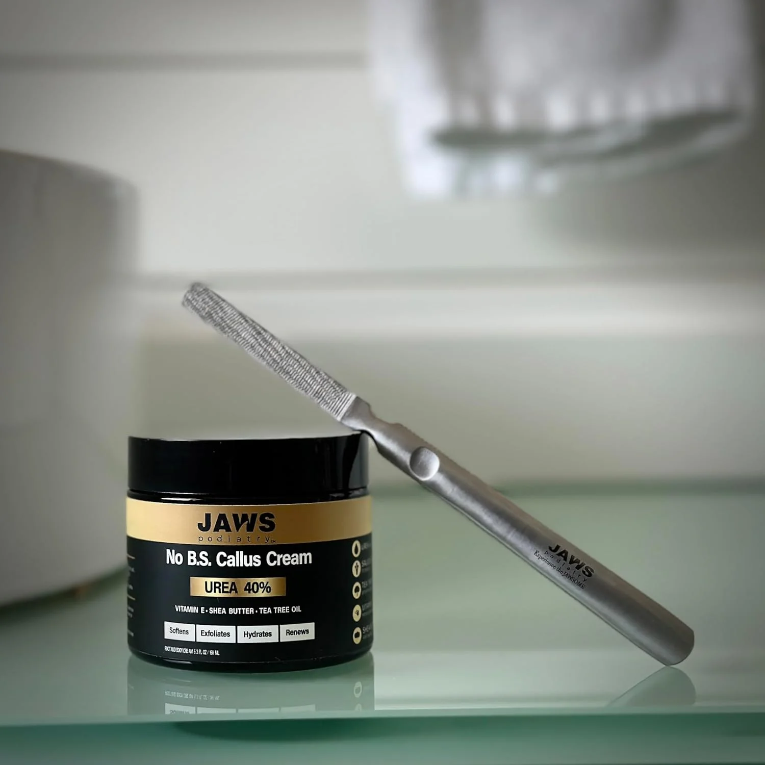 رنده پینه پا استیل ضد زنگ درجه جراحی Jaws - از بین برنده دقیق پینه برای پا - سوهان پای نقره ای