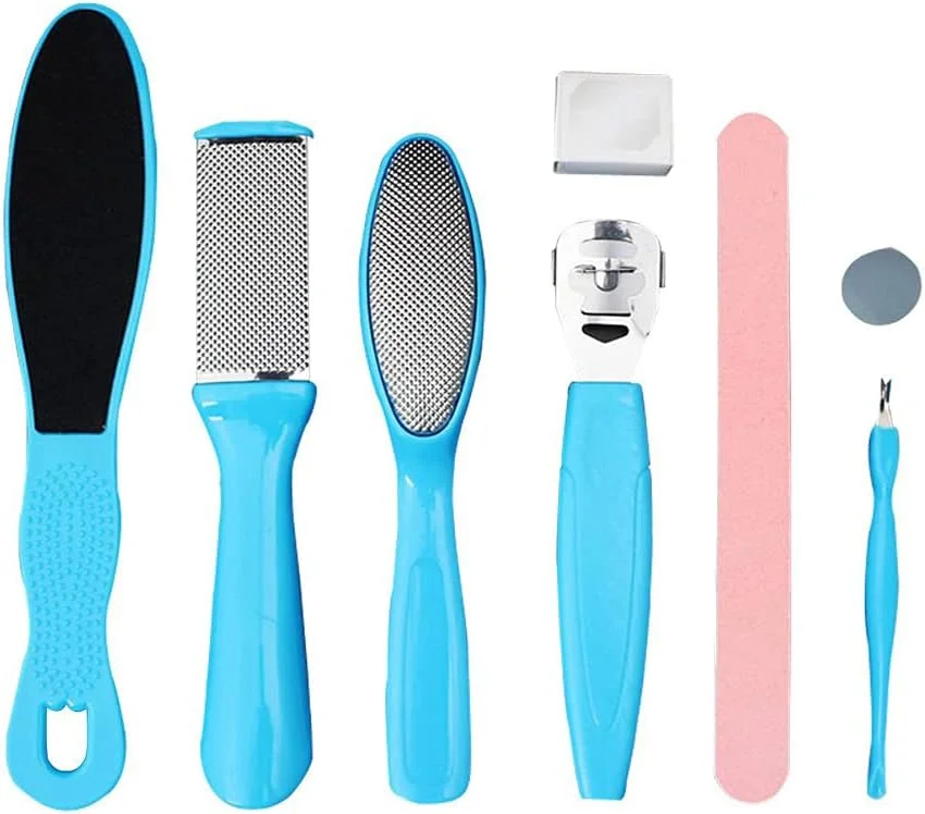 ست پدیکور گلامزا 10 تکه، کیت پدیکور خانگی - کیت مراقبت از پا شامل ابزارهای متعدد پدیکور - اسکراپر پا، سوهان پا، از بین برنده پینه، اسکالپل پا، رنده پا و تیغه پا برای از بین بردن پوست سخت