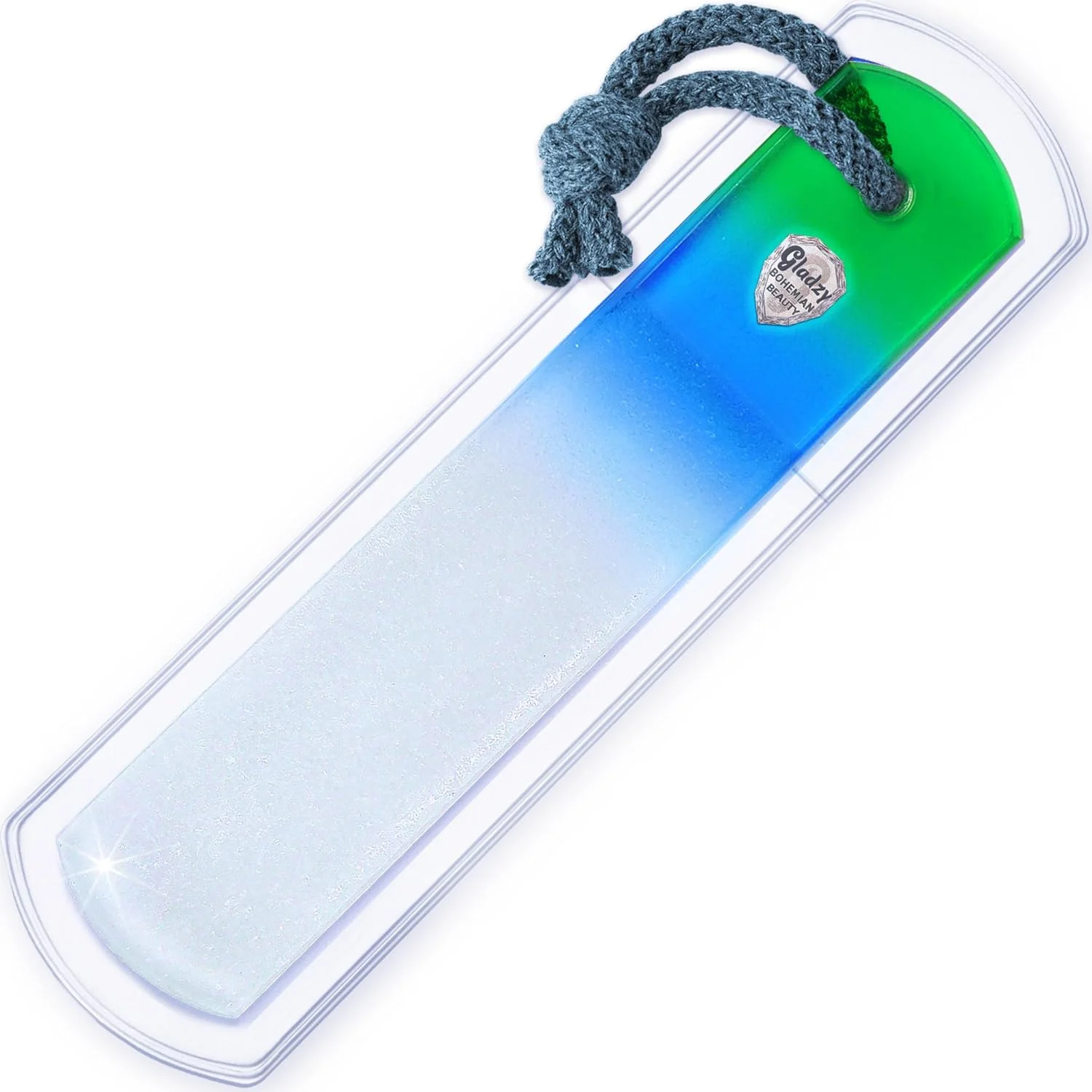 سوهان پای شیشه ای اصل چک گلدزی - سطح دو طرفه با درجه زبری متفاوت، از بین برنده ملایم پینه، اسکرابر پوست خشن پدیکور و اسپا، مراقبت حرفه ای از ناخن پا و پاشنه پا، کیفیت اتحادیه اروپا، سایز بزرگ