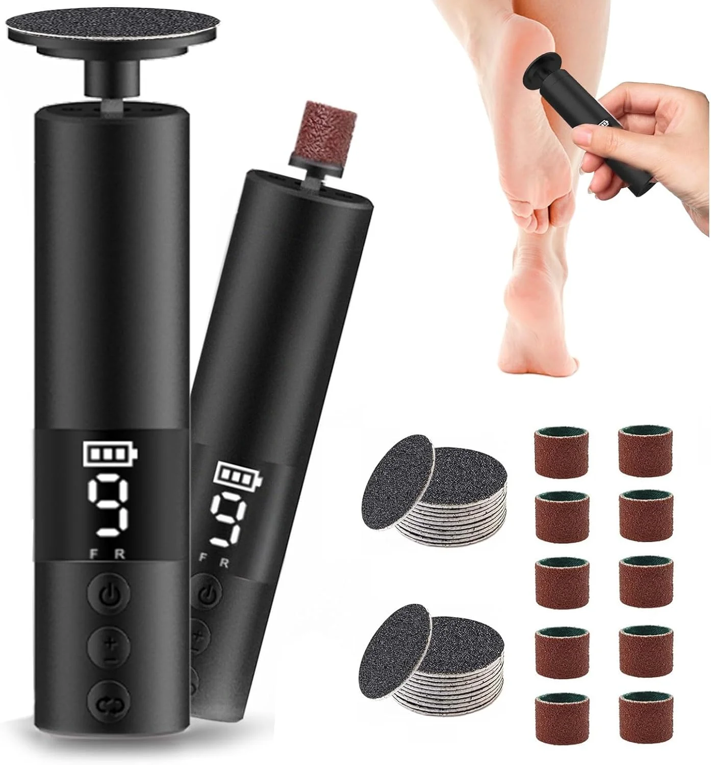 سوهان برقی پا 2 در 1 FIVAVA، سمباده حرفه ای پدیکور پا، 9 سرعت قابل تنظیم، سوهان قدرتمند پدیکور پا برای پاشنه های ترک خورده، پینه ها، پوست مرده (مشکی) سوهان برقی پا 2 در 1 FIVAVA، سمباده حرفه ای پدیکور پا، 9 سرعت قابل تنظیم، سوهان قدرتمند پدیکور پا برای پاشنه های ترک خورده، پینه ها، پوست مرده (مشکی)