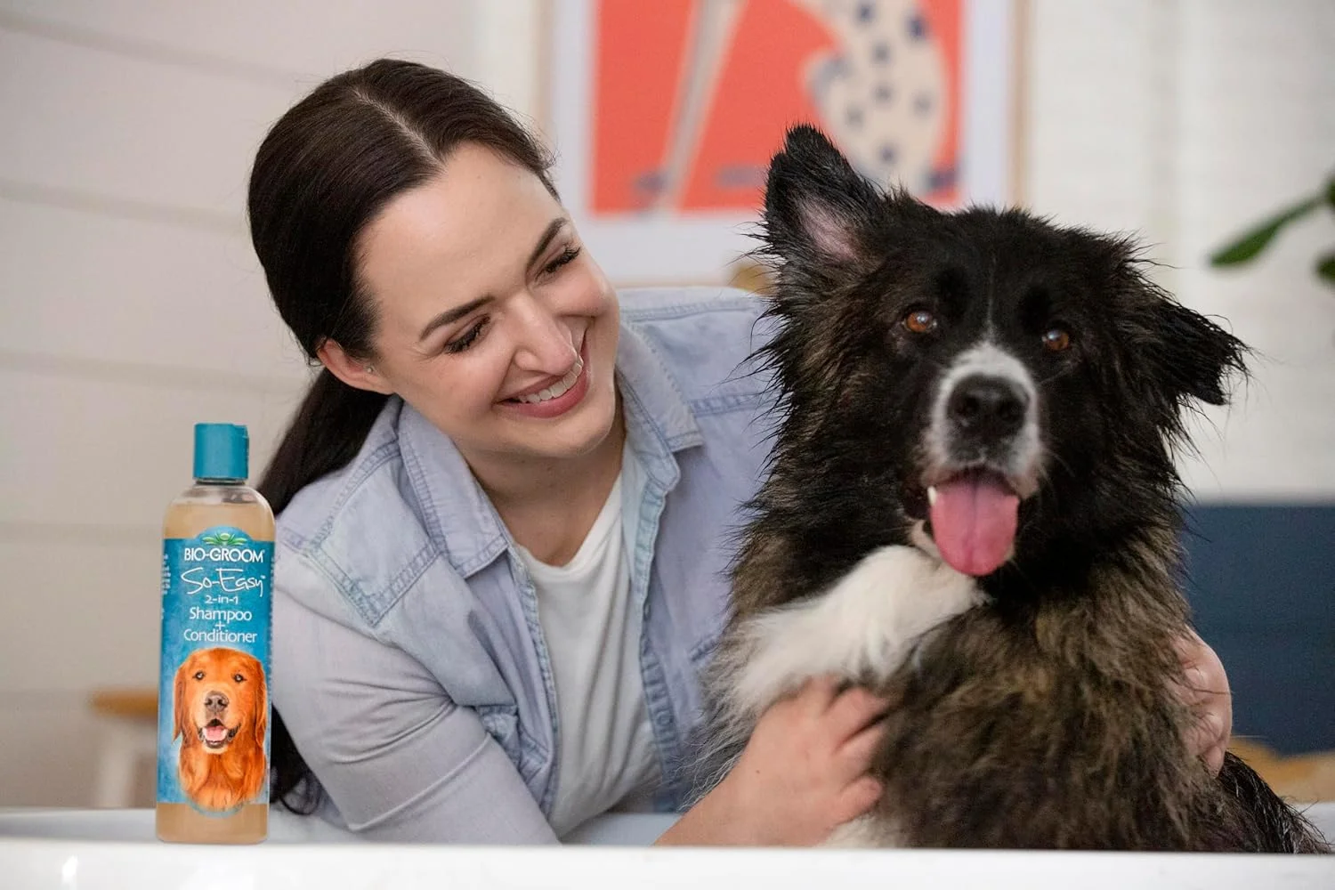 شامپو و نرم کننده دو در یک بایو-گروم سو ایزی - شامپو و نرم کننده سگ و توله سگ، باز کننده گره مو، بدون صابون، غلظت 12:1 - رایحه میوه ای با طراوت - 355 میلی لیتر شامپو و نرم کننده دو در یک بایو-گروم سو ایزی - شامپو و نرم کننده سگ و توله سگ، باز کننده گره مو، بدون صابون، غلظت 12:1 - رایحه میوه ای با طراوت - 355 میلی لیتر