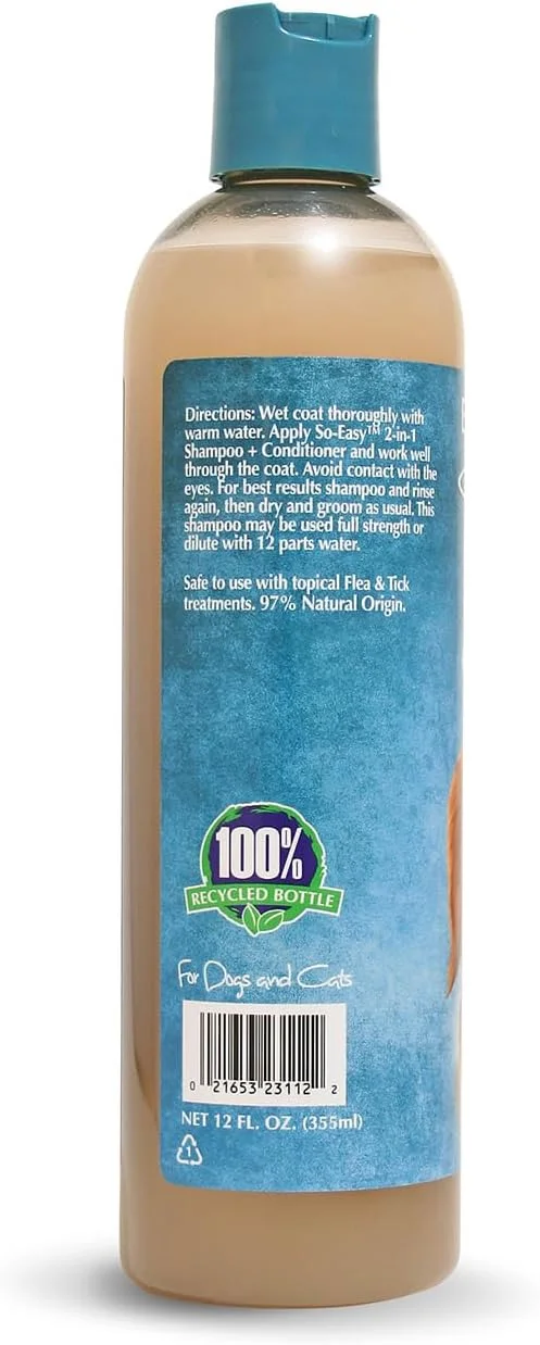 شامپو و نرم کننده دو در یک بایو-گروم سو ایزی - شامپو و نرم کننده سگ و توله سگ، باز کننده گره مو، بدون صابون، غلظت 12:1 - رایحه میوه ای با طراوت - 355 میلی لیتر شامپو و نرم کننده دو در یک بایو-گروم سو ایزی - شامپو و نرم کننده سگ و توله سگ، باز کننده گره مو، بدون صابون، غلظت 12:1 - رایحه میوه ای با طراوت - 355 میلی لیتر