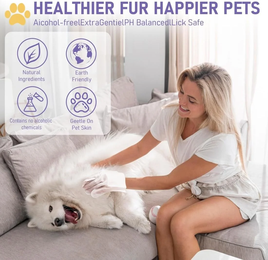 دستکش های تمیز کننده حیوانات خانگی، مناسب سگ و گربه، دستکش های نظافت و خوشبو کننده، برای گوش، چشم، باسن و پنجه توله سگ، دستمال مرطوب ضخیم حمام، مراقبت روزانه - 8 عدد بدون بو و معطر دستکش های تمیز کننده حیوانات خانگی، مناسب سگ و گربه، دستکش های نظافت و خوشبو کننده، برای گوش، چشم، باسن و پنجه توله سگ، دستمال مرطوب ضخیم حمام، مراقبت روزانه - 8 عدد بدون بو و معطر