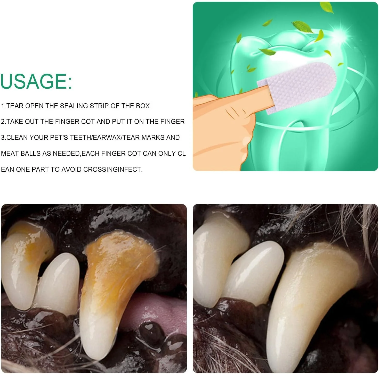20 عدد دستمال مرطوب انگشتی تمیز کننده حیوانات خانگی برای سگ و گربه، دستمال مرطوب یکبار مصرف سفید برای دندان، چشم و گوش، پدهای ملایم و غیر تحریک کننده برای استفاده روزانه، طراحی مناسب انگشت برای تمیز کردن آسان 20 عدد دستمال مرطوب انگشتی تمیز کننده حیوانات خانگی برای سگ و گربه، دستمال مرطوب یکبار مصرف سفید برای دندان، چشم و گوش، پدهای ملایم و غیر تحریک کننده برای استفاده روزانه، طراحی مناسب انگشت برای تمیز کردن آسان