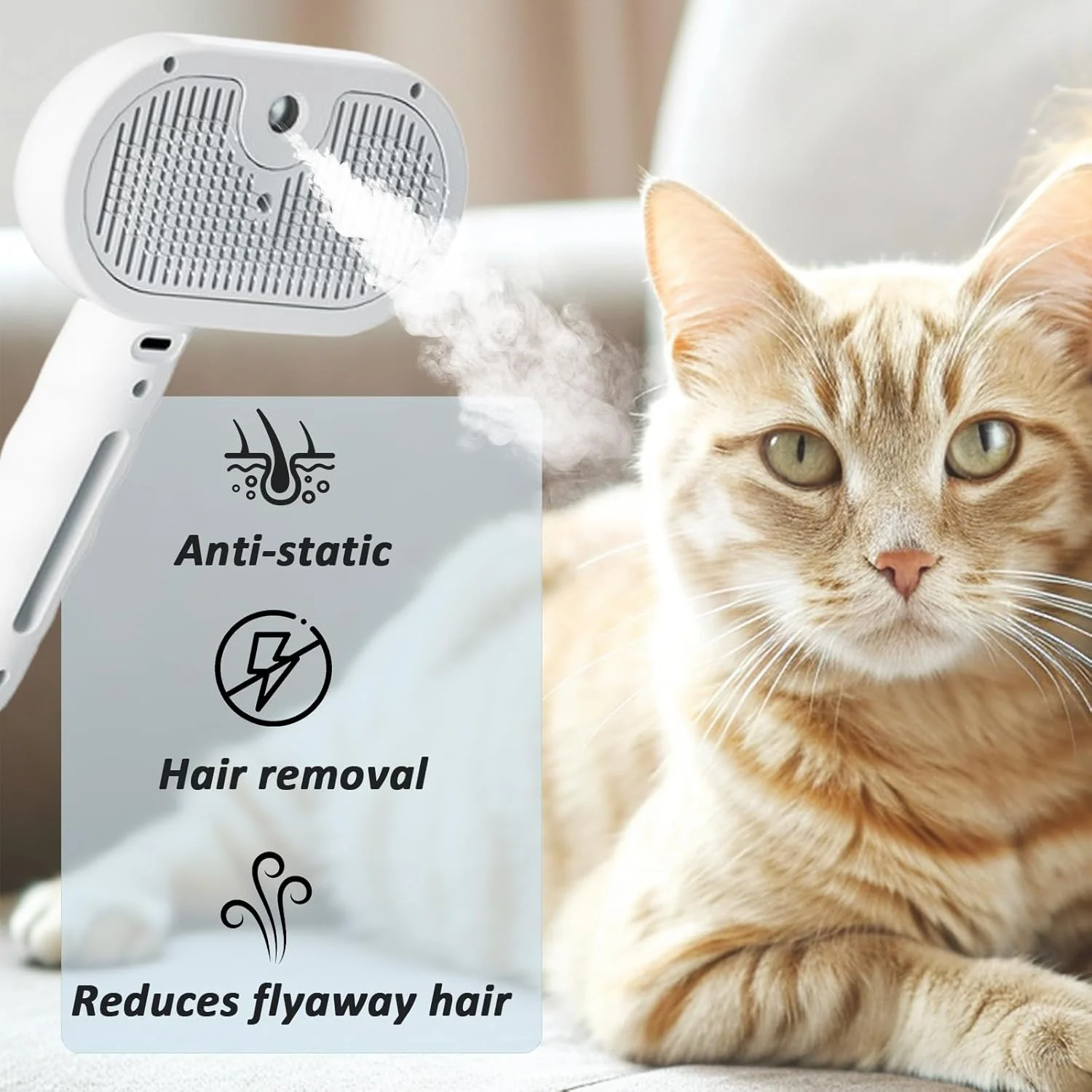 برس دوش خز تازه، برس اسپری تمیز کننده خودکار 3 در 1 برای حیوانات خانگی، برس دوش بخار حیوانات خانگی + محلول حمام، موهای شل را از بین می برد و ریزش را کاهش می دهد، برای حیوانات خانگی با موهای بلند و کوتاه (سفید) برس دوش خز تازه، برس اسپری تمیز کننده خودکار 3 در 1 برای حیوانات خانگی، برس دوش بخار حیوانات خانگی + محلول حمام، موهای شل را از بین می برد و ریزش را کاهش می دهد، برای حیوانات خانگی با موهای بلند و کوتاه (سفید)