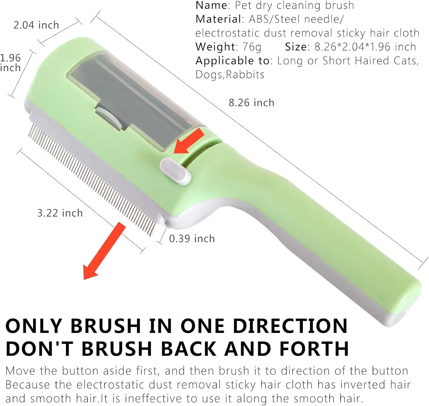 برس خشک شویی، برای گربه/سگ های مو کوتاه یا بلند، برس موی گربه بدون نیاز به آب، برس چسبناک گربه برای ریزش مو و نظافت، برس گربه برای گربه های داخل خانه، شانه گربه خرگوشی موهای شل را از بین می برد (1 عدد) برس خشک شویی، برای گربه/سگ های مو کوتاه یا بلند، برس موی گربه بدون نیاز به آب، برس چسبناک گربه برای ریزش مو و نظافت، برس گربه برای گربه های داخل خانه، شانه گربه خرگوشی موهای شل را از بین می برد (1 عدد)