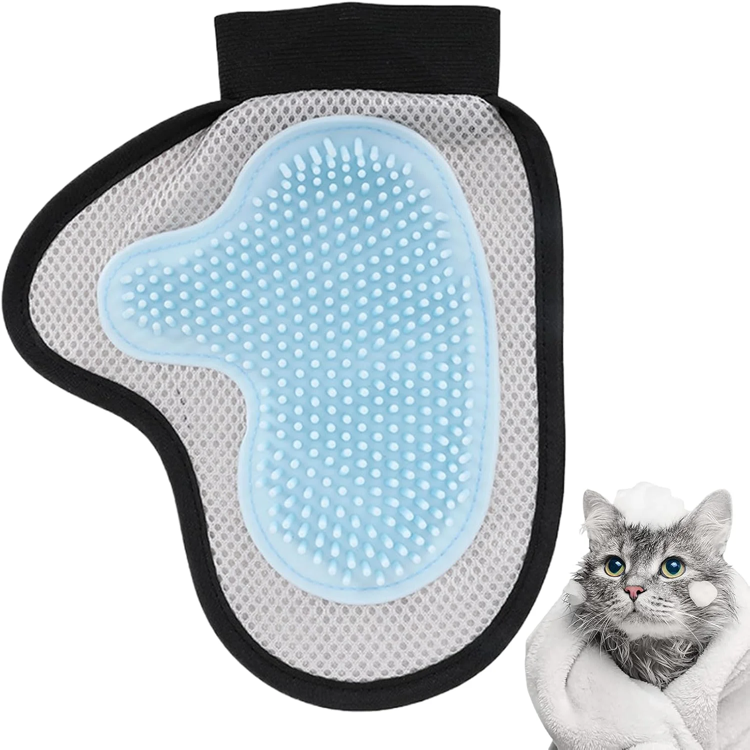 دستکش حمام سگ - ابزار شستشوی گربه بدون نیاز به آبکشی - دستکش حمام سگ بزرگ، برای ماساژ و شستشو در خانه و مسافرت دستکش حمام سگ - ابزار شستشوی گربه بدون نیاز به آبکشی - دستکش حمام سگ بزرگ، برای ماساژ و شستشو در خانه و مسافرت