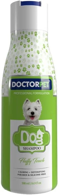 شامپو سگ دکتر پت "Fluffy Touch"، فرمول گلبرگ گل صد تومانی و خاک رس صورتی، شستشوی مرطوب کننده حیوانات خانگی، 500 میلی لیتر شامپو سگ دکتر پت "Fluffy Touch"، فرمول گلبرگ گل صد تومانی و خاک رس صورتی، شستشوی مرطوب کننده حیوانات خانگی، 500 میلی لیتر