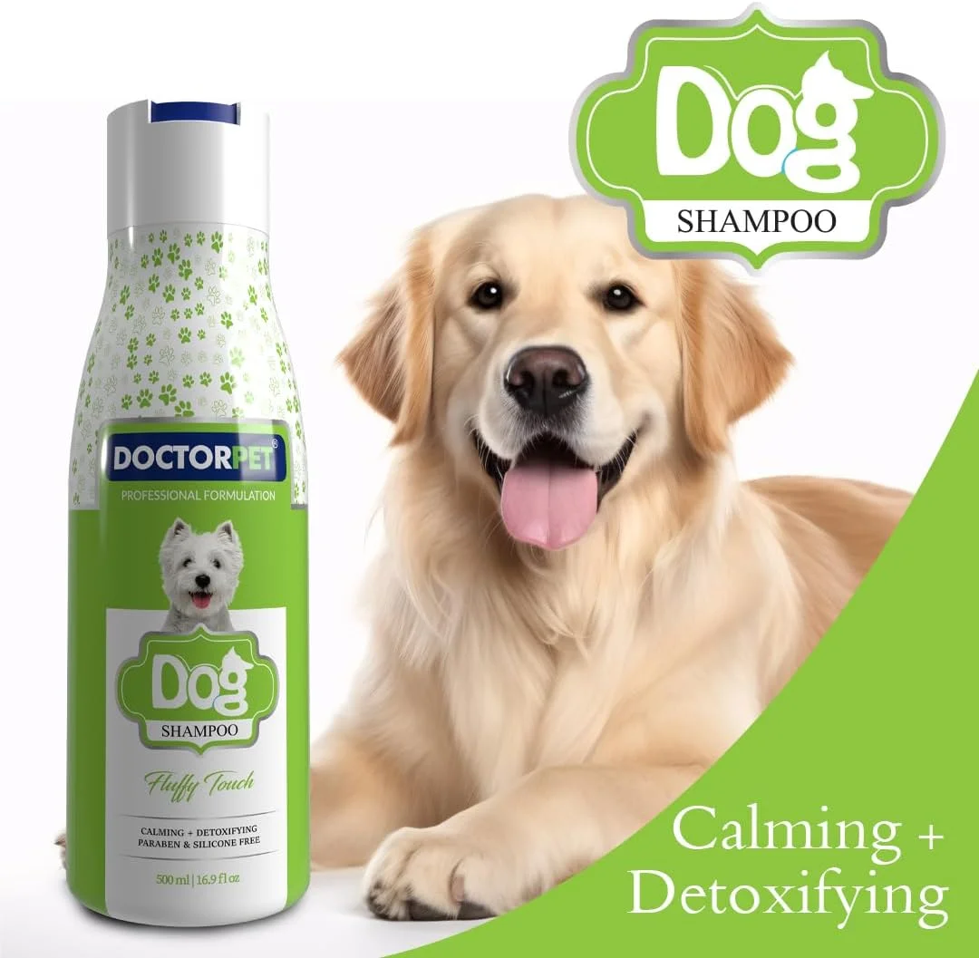 شامپو سگ دکتر پت "Fluffy Touch"، فرمول گلبرگ گل صد تومانی و خاک رس صورتی، شستشوی مرطوب کننده حیوانات خانگی، 500 میلی لیتر شامپو سگ دکتر پت "Fluffy Touch"، فرمول گلبرگ گل صد تومانی و خاک رس صورتی، شستشوی مرطوب کننده حیوانات خانگی، 500 میلی لیتر