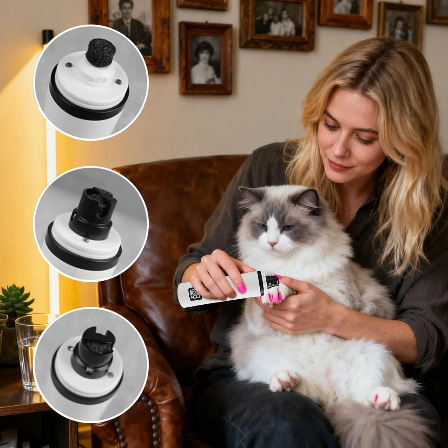 سوهان ناخن حیوانات خانگی | ماشین اصلاح برقی بی سیم - دارای 2 سرعت قابل تنظیم | مناسب برای پیرایش ناخن حیوانات خانگی در خانه و مسافرت