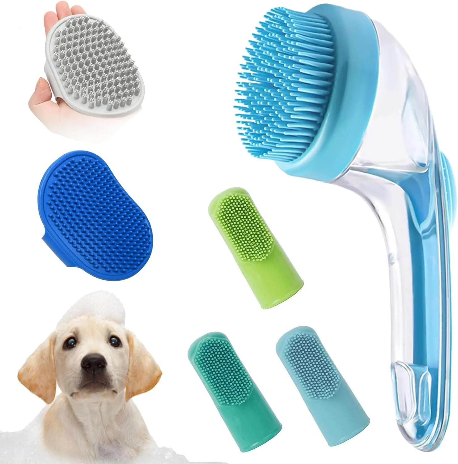 برس شستشوی سگ برای حمام | برس ماساژ نظافت سگ، ماساژور دوش توله سگ با موهای سیلیکونی نرم و غیر لغزنده برای شستشو، تمیز کردن دندان ها و ماساژ اسپا برس شستشوی سگ برای حمام | برس ماساژ نظافت سگ، ماساژور دوش توله سگ با موهای سیلیکونی نرم و غیر لغزنده برای شستشو، تمیز کردن دندان ها و ماساژ اسپا