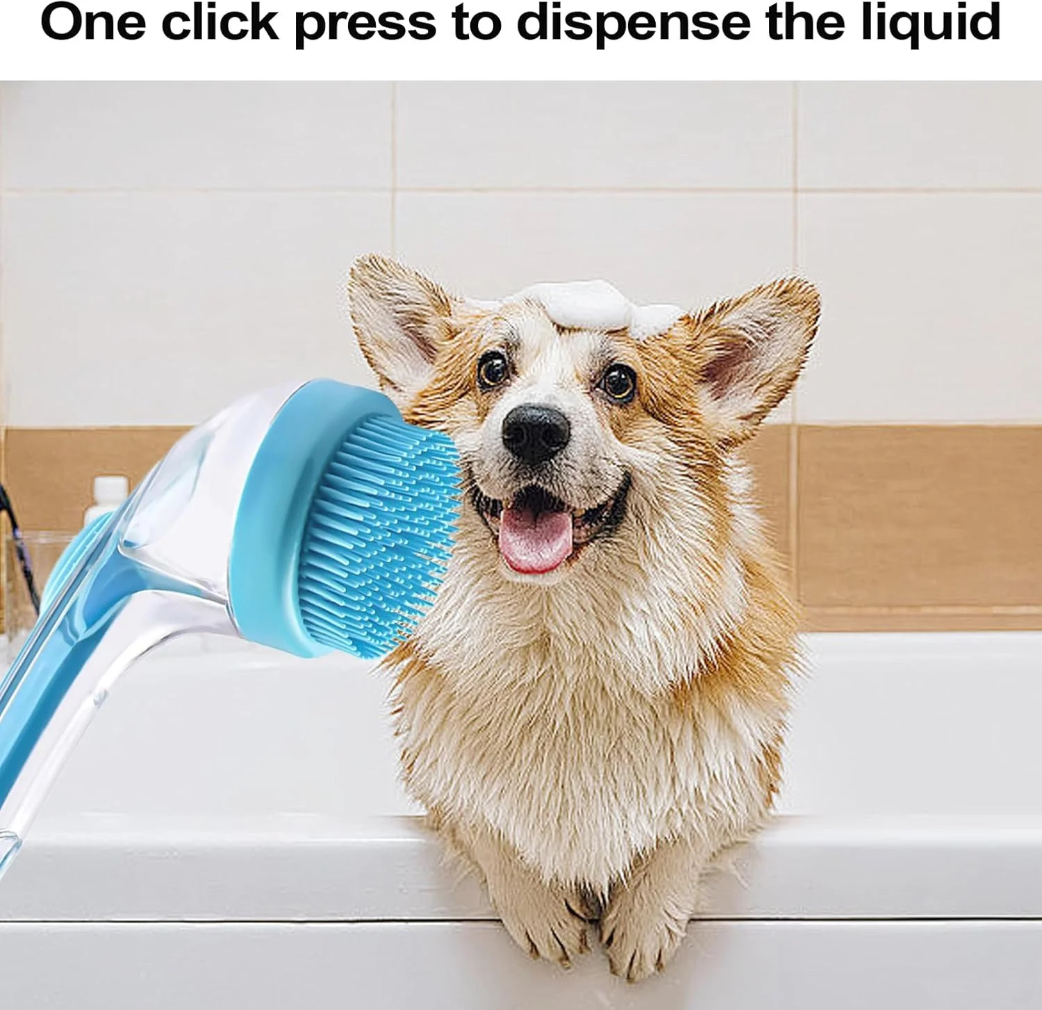 برس شستشوی سگ برای حمام | برس ماساژ نظافت سگ، ماساژور دوش توله سگ با موهای سیلیکونی نرم و غیر لغزنده برای شستشو، تمیز کردن دندان ها و ماساژ اسپا