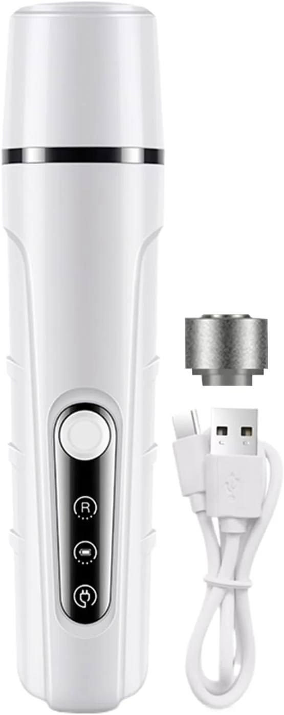 سوهان ناخن سگ - نور LED کم صدا | سوهان ناخن ضخیم سگ و گربه شارژی USB با سر تعویضی | برای حیوانات خانگی، حمام، پناهگاه، کمپینگ، بچه گربه، توله سگ