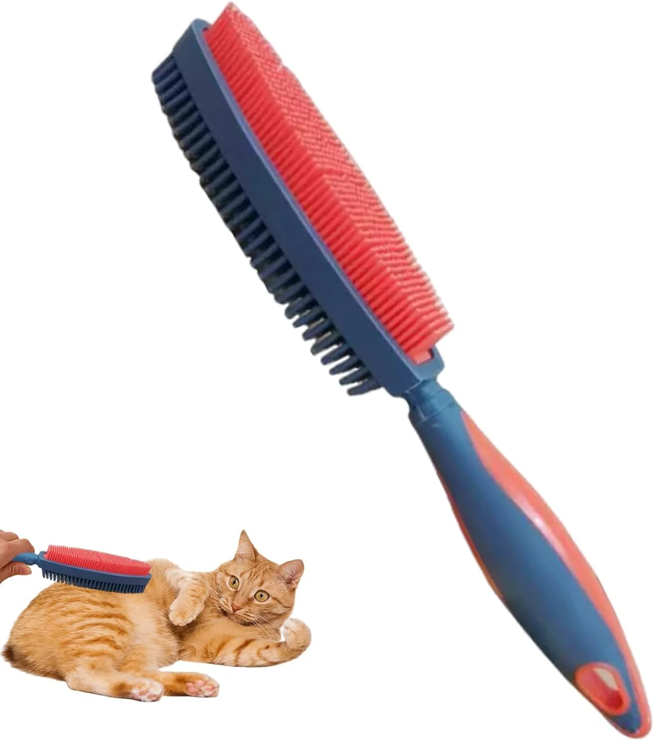 برس موی گربه | ابزار دو طرفه - برس حیوانات خانگی | برای خرگوش، بچه گربه، توله سگ، ریزش مو، تمیز کردن، حمام، دوش