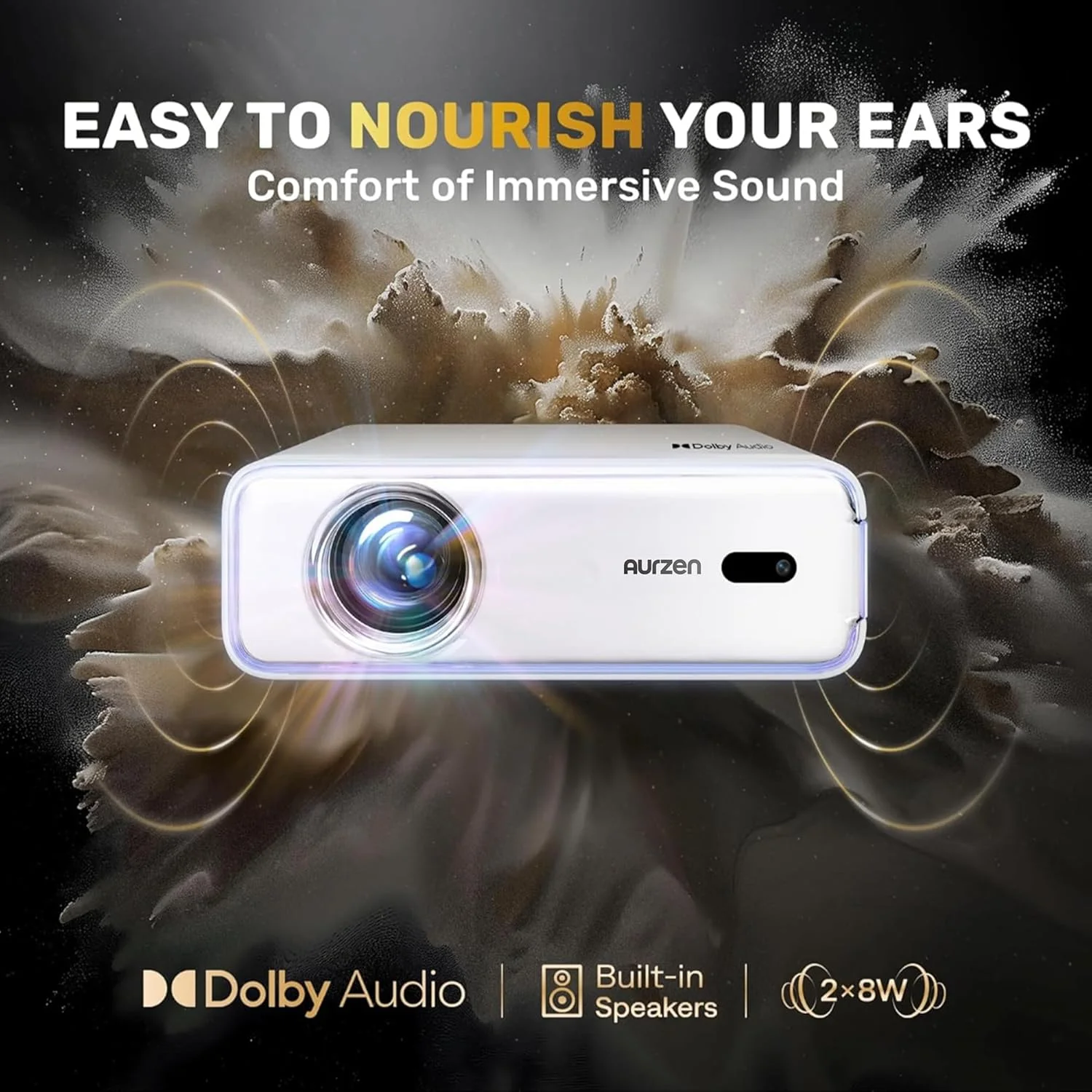 پروژکتور هوشمند Aurzen Eazze D1 با وای فای و بلوتوث، دارای مجوز رسمی نتفلیکس، فوکوس خودکار و کیستون، صدای دالبی، زوم، فیلم 1080P اصلی، پروژکتور کوچک قابل حمل برای فضای باز، سفید پروژکتور هوشمند Aurzen Eazze D1 با وای فای و بلوتوث، دارای مجوز رسمی نتفلیکس، فوکوس خودکار و کیستون، صدای دالبی، زوم، فیلم 1080P اصلی، پروژکتور کوچک قابل حمل برای فضای باز، سفید