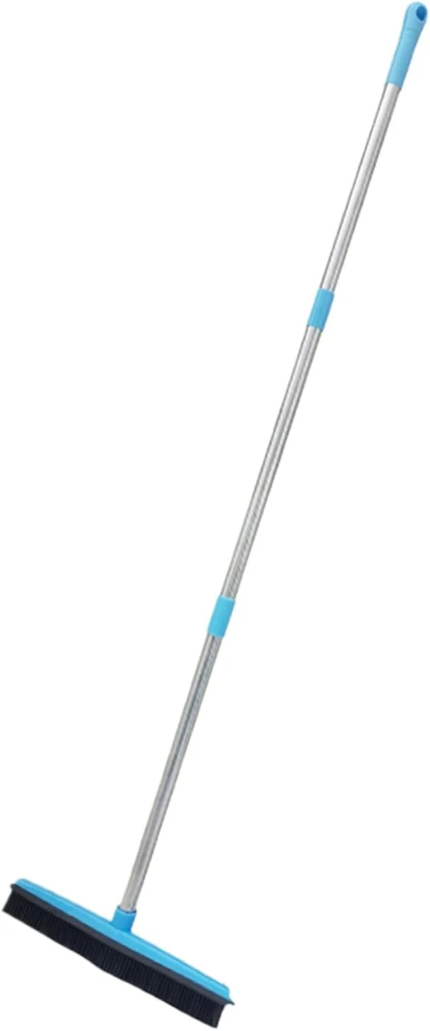 جارو موی حیوانات خانگی - برس فرش برای موی حیوانات خانگی با دسته بلند - اسکرابر مقاوم برای از بین بردن پرز برای آشپزخانه، منزل، فضای باز، آپارتمان، خوابگاه، کلاس درس