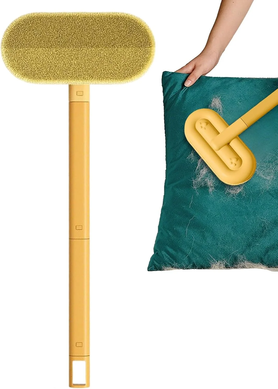 از بین برنده موی حیوانات خانگی برای لباسشویی | از بین برنده موی سگ و گربه برای مبل | برس پرزگیر دسته بلند، لوازم نظافت برای پارچه، کف، مبل، تخت، فرش، آپارتمان، تشک، نظافت مبلمان