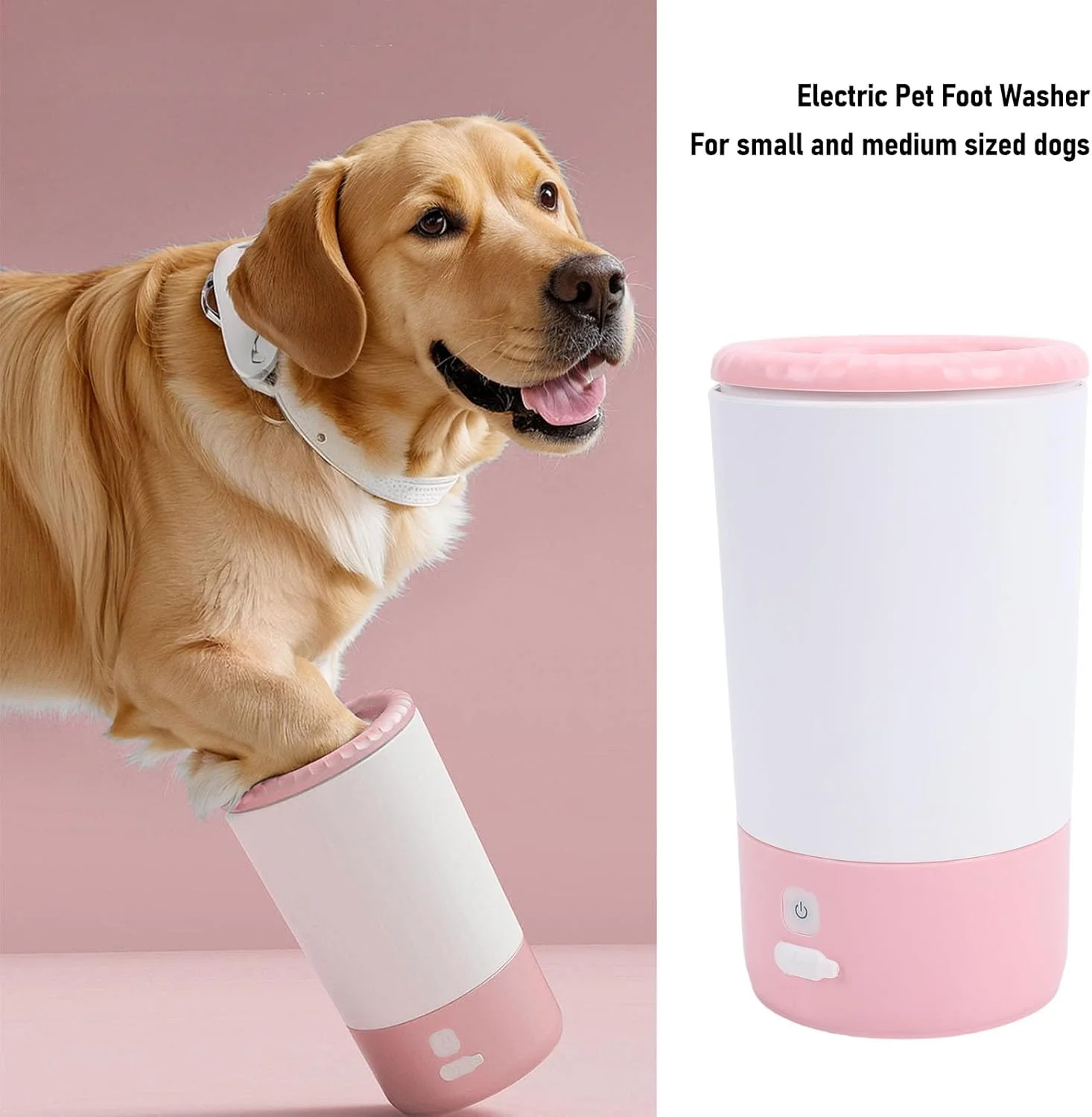 دستگاه تمیز کننده خودکار پنجه سگ، دستگاه شستشوی قابل حمل و شارژ USB با برس های نرم، دستگاه شستشوی پای حیوانات خانگی با استفاده آسان و مقاوم برای سگ ها و گربه های کوچک تا متوسط (صورتی) دستگاه تمیز کننده خودکار پنجه سگ، دستگاه شستشوی قابل حمل و شارژ USB با برس های نرم، دستگاه شستشوی پای حیوانات خانگی با استفاده آسان و مقاوم برای سگ ها و گربه های کوچک تا متوسط (صورتی)