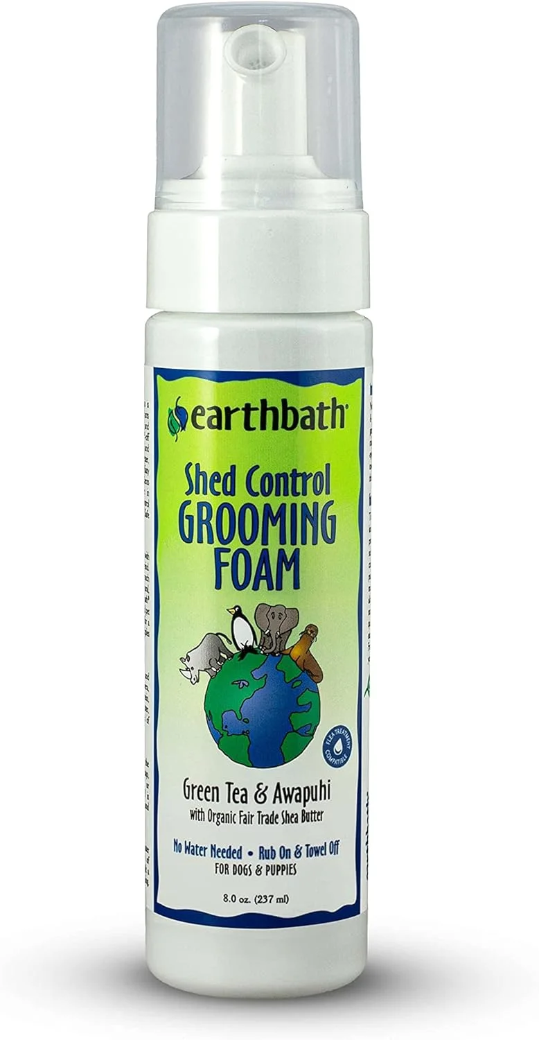 فوم شستشوی بدون آب کنترل ریزش مو Earthbath برای سگ ها و توله سگ ها با چای سبز و آواپوهی 236 میلی لیتر