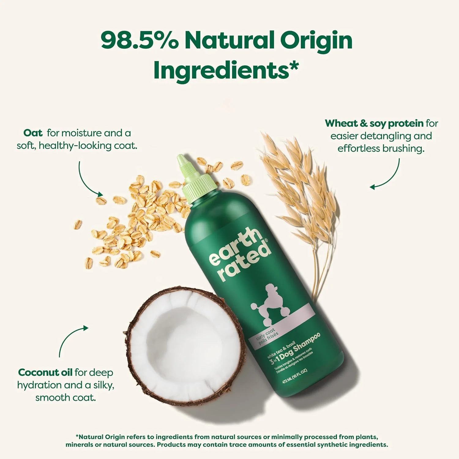 شامپو و نرم کننده سگ 3 در 1 Earth Rated، شامپوهای جو دوسر خوشبو کننده برای سگ ها و توله سگ ها، عالی برای حیوانات خانگی بدبو، رایحه چای سفید و ریحان، 473 میلی لیتر شامپو و نرم کننده سگ 3 در 1 Earth Rated، شامپوهای جو دوسر خوشبو کننده برای سگ ها و توله سگ ها، عالی برای حیوانات خانگی بدبو، رایحه چای سفید و ریحان، 473 میلی لیتر