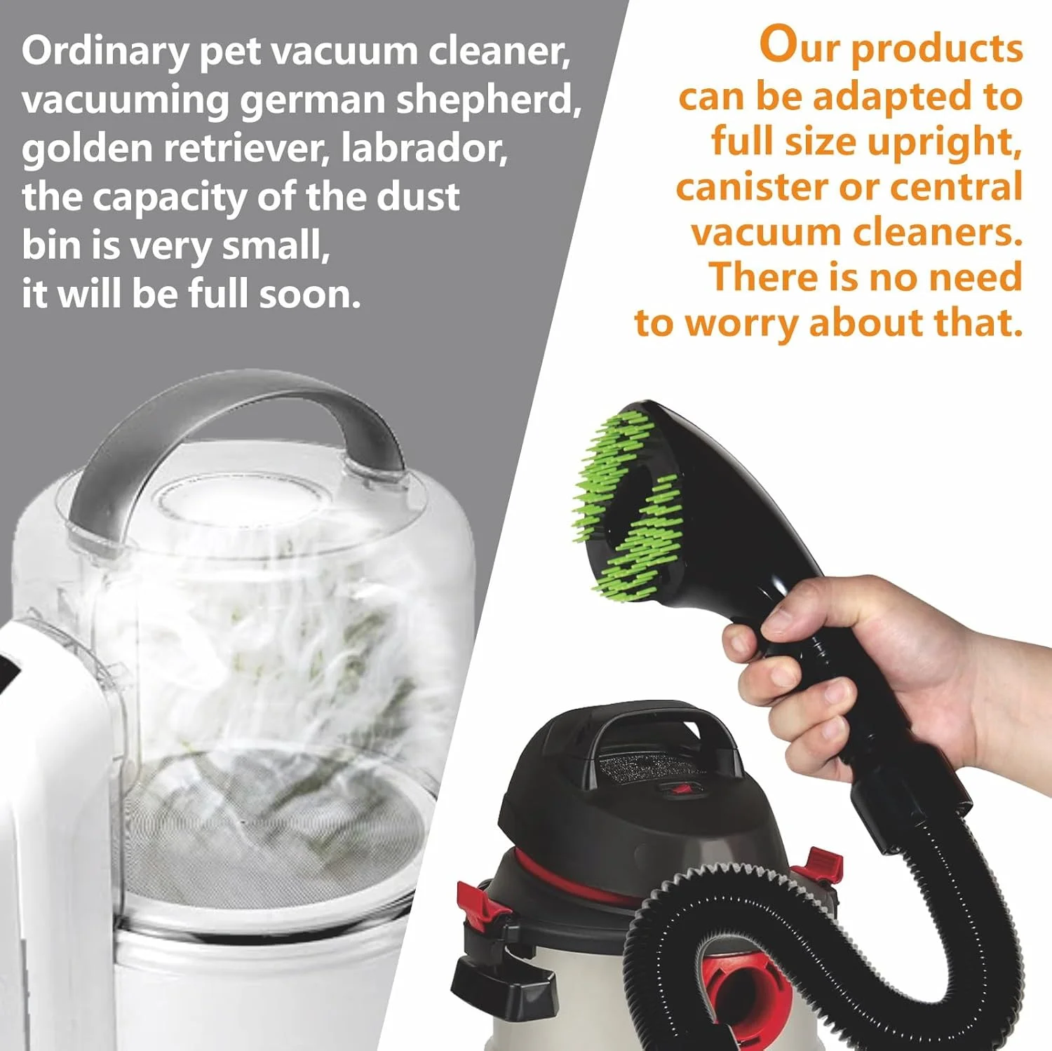 برس نظافت و مکش موی حیوانات خانگی جی فارست، ابزار حذف موهای زائد سگ و گربه (مشکی)