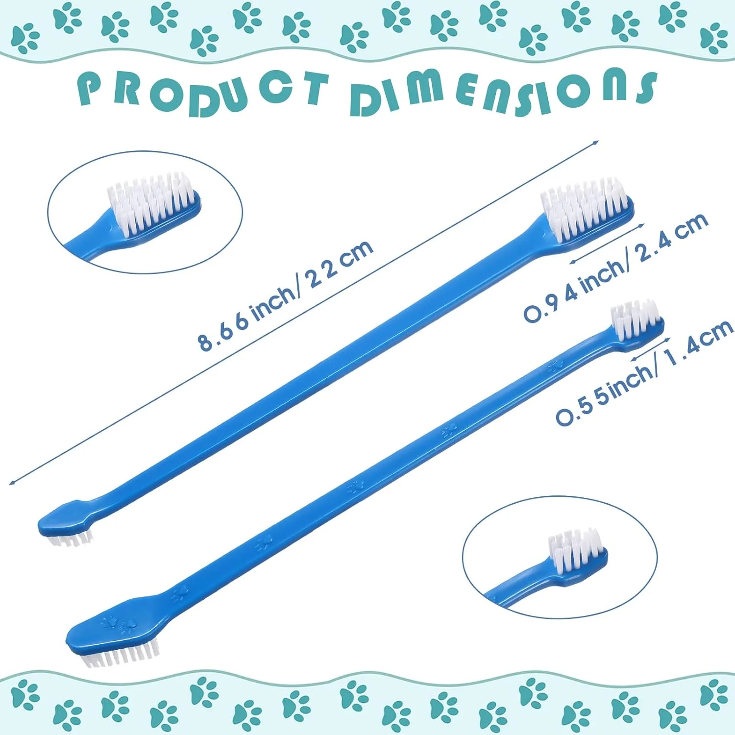 مسواک سگ دو سر Gerrii، 200 عدد، دسته بلند، برس نرم، مناسب برای تمیز کردن دندان سگ، گربه و اکثر حیوانات خانگی (آبی) مسواک سگ دو سر Gerrii، 200 عدد، دسته بلند، برس نرم، مناسب برای تمیز کردن دندان سگ، گربه و اکثر حیوانات خانگی (آبی)
