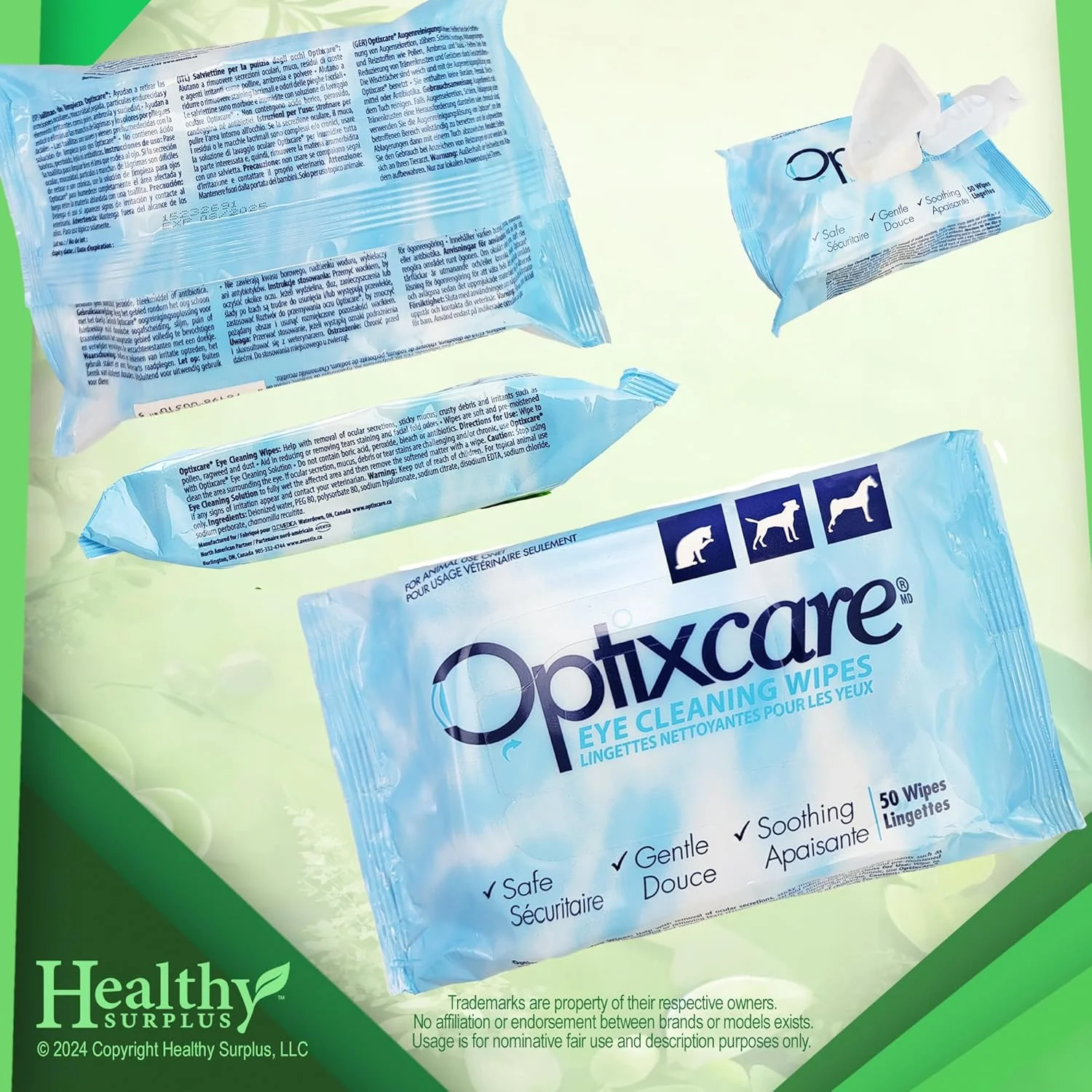 دستمال مرطوب پاک کننده چشم سگ و گربه هلثی سرپلاس Optixcare بسته 2 عددی 50 تایی (100 عدد دستمال در مجموع) دستمال مرطوب پاک کننده چشم سگ و گربه هلثی سرپلاس Optixcare بسته 2 عددی 50 تایی (100 عدد دستمال در مجموع)