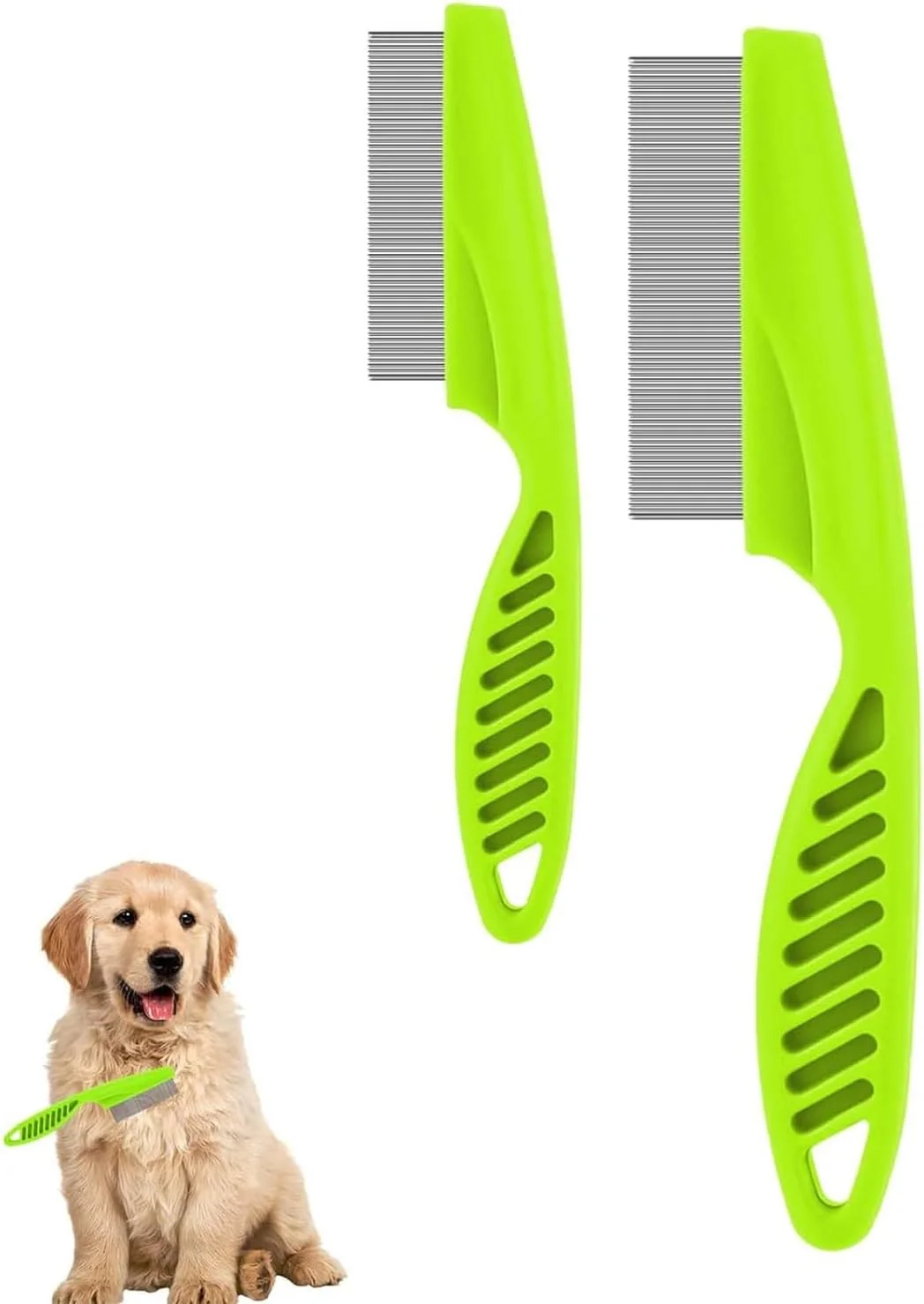 KWSLIN بسته 2 عددی شانه موی حیوانات خانگی برای رفع لکه اشک، شانه شپش سگ و گربه، برس کک برای گربه ها، شانه ماساژ دو طرفه استیل برای رفع گره، پوسته پوسته، موهای شناور، گره خوردگی و کک، سبز KWSLIN بسته 2 عددی شانه موی حیوانات خانگی برای رفع لکه اشک، شانه شپش سگ و گربه، برس کک برای گربه ها، شانه ماساژ دو طرفه استیل برای رفع گره، پوسته پوسته، موهای شناور، گره خوردگی و کک، سبز